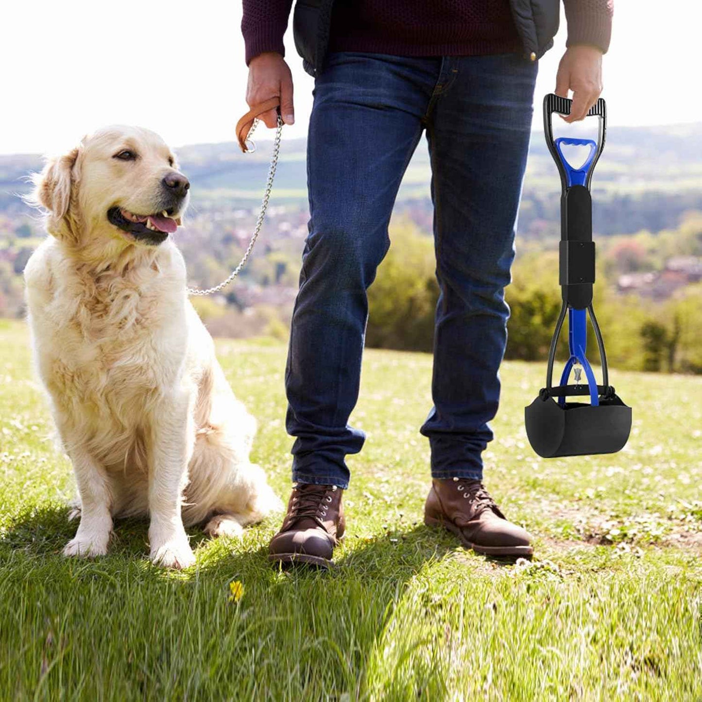 UPSKY Pooper Scooper for Large Small Dogs, Folding Dog Poop Scooper, Sturdy Spring and Premium Materials,Easy to Use for Grass, Dirt, Gravel Pick Up Shovel