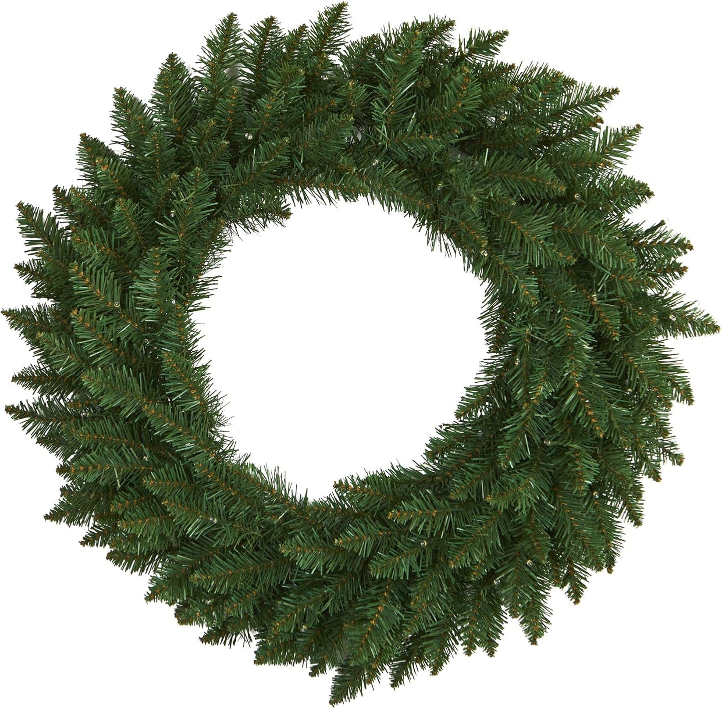 Nearly Natural 24in. Green Pine Artificial Christmas Wreath with 35 Clear LED Lights