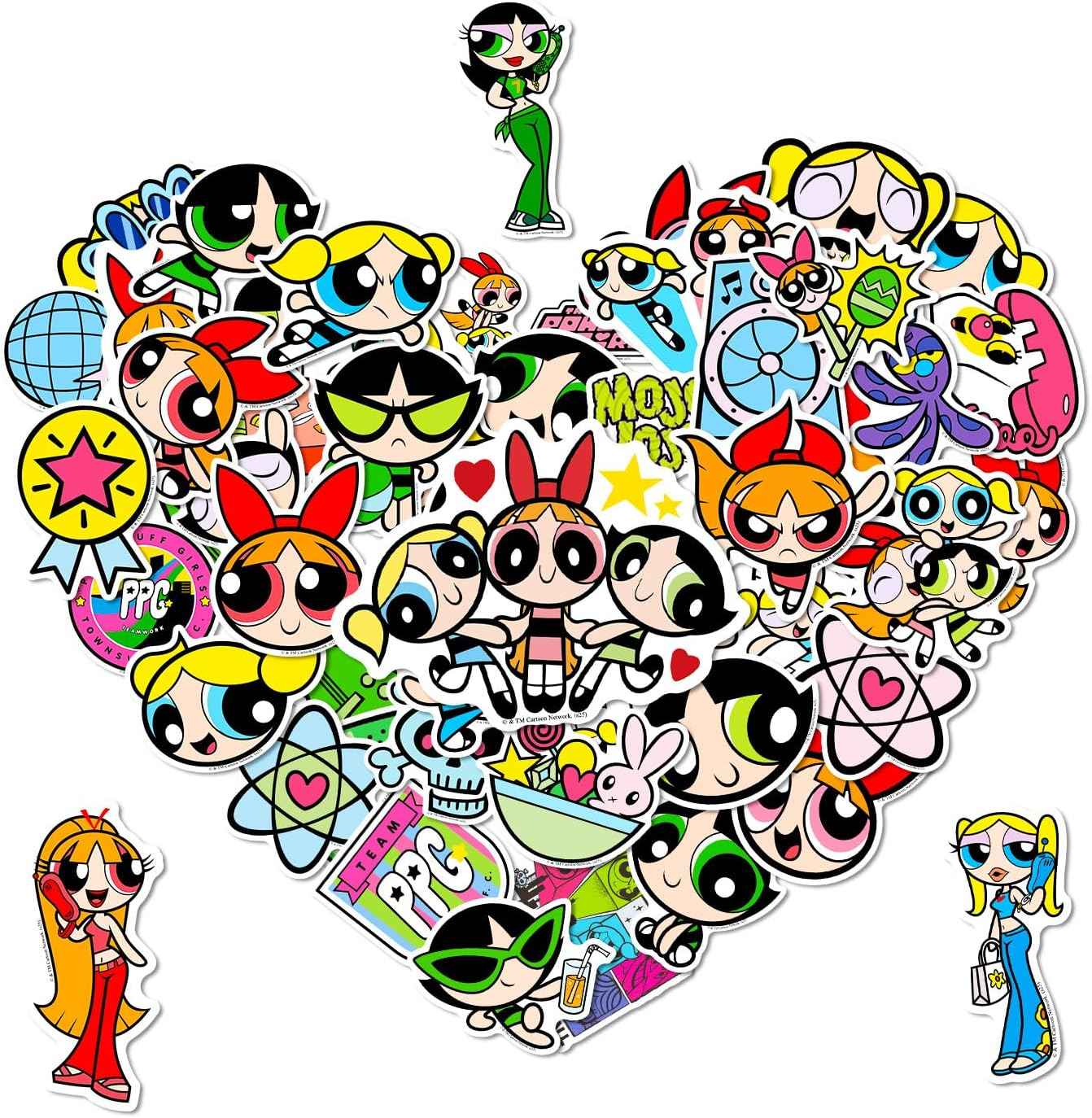 Cat and Mouse Stickers for Water Bottle, Waterproof Stickers Pack Best Friends Theme Scrapbooking Decals for Laptop, Tablet, Skateboard, Indoor/Outdoor for Teens Kids (50pcs)