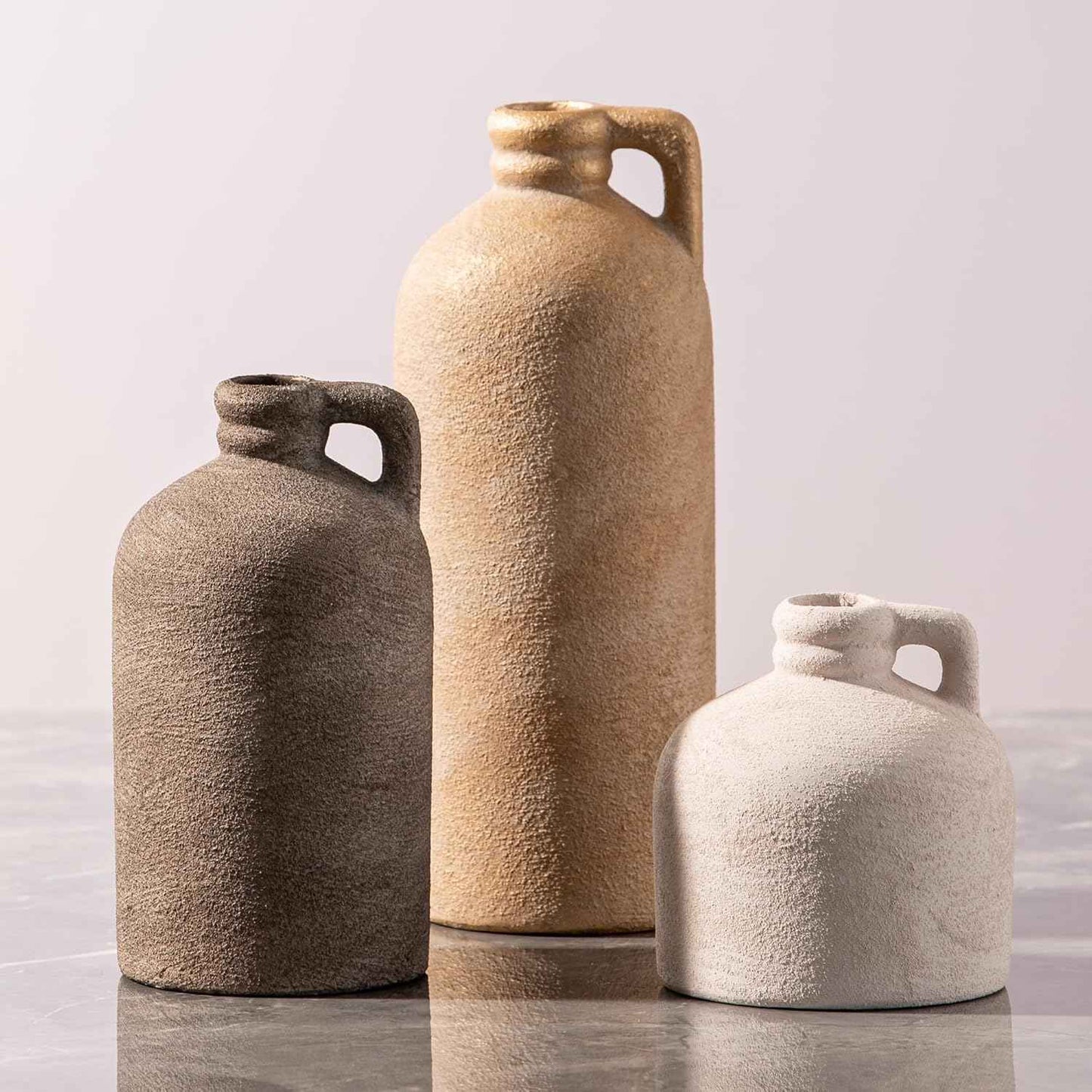 Ceramic Vase Home Table Decor - White Flower Vase Set of 3 Living Room Kitchen Decorations Farmhouse Modern Rustic Vases Decorative Centerpiece for Shelf Bedroom Office Bathroom Dining Coffee Desk