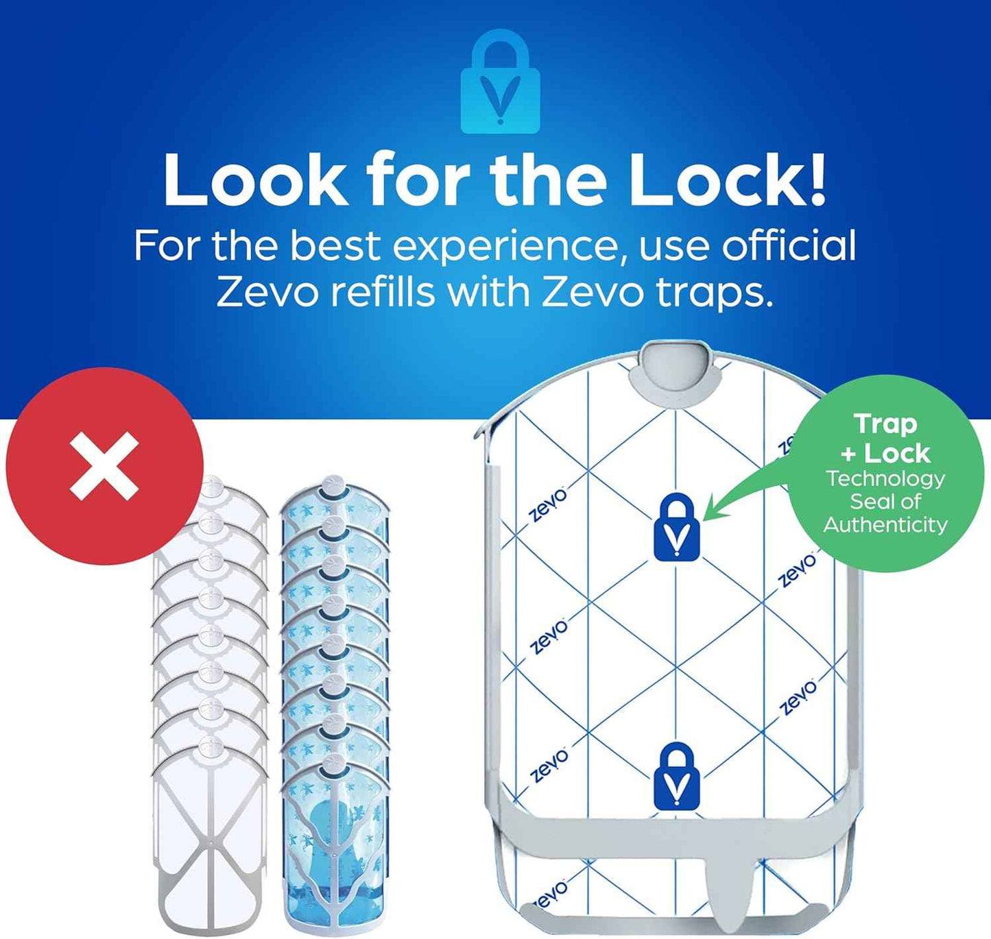 Zevo Flying Insect Trap Refill - for The Zevo MAX & Standard Indoor Fly Trap - Catch Gnats, House & Fruit Flies - Easy to Use - Mess-Free Disposal (6 Refill Cartridges)