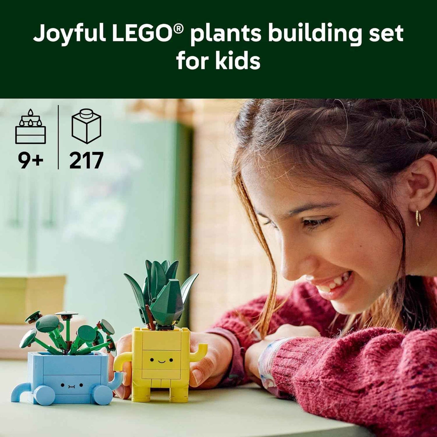 LEGO Botanicals Happy Plants Building Toys - Bedroom or Dorm Room Decor for Girls, Boys, & Adults, Desk or Shelf Display - Stocking Stuffers & Gift for Christmas - 10349