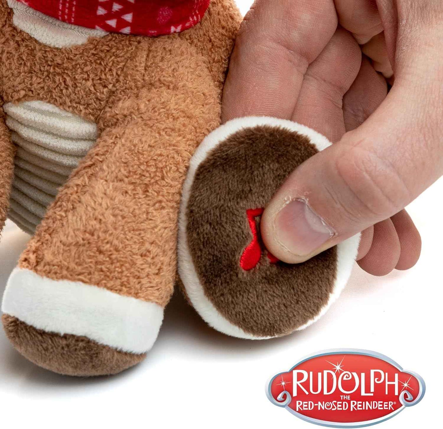 KIDS PREFERRED Santa Claus Rudolph The Red-Nosed Reindeer Musical Stuffed Animal, Baby's First Christmas Plush, 8 Inches