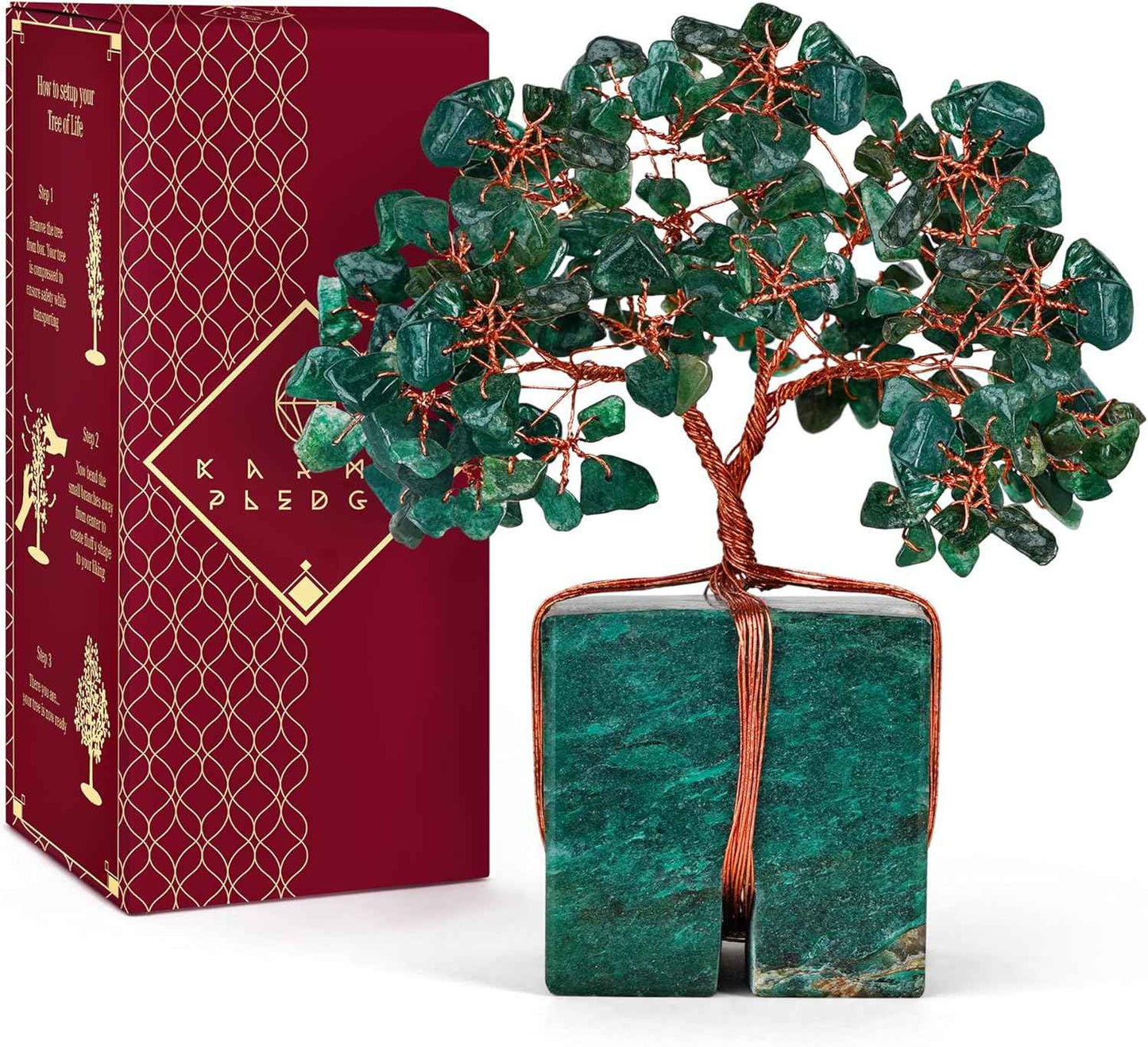 Crystal Tree of Life 7 Chakra Healing Crystals Trees for Home Decor, Office Desk Decor, Boho Decor, Handmade Bonsai Trees for Positive Energy, Money, Good Luck Birthday Gifts for Women, Mom