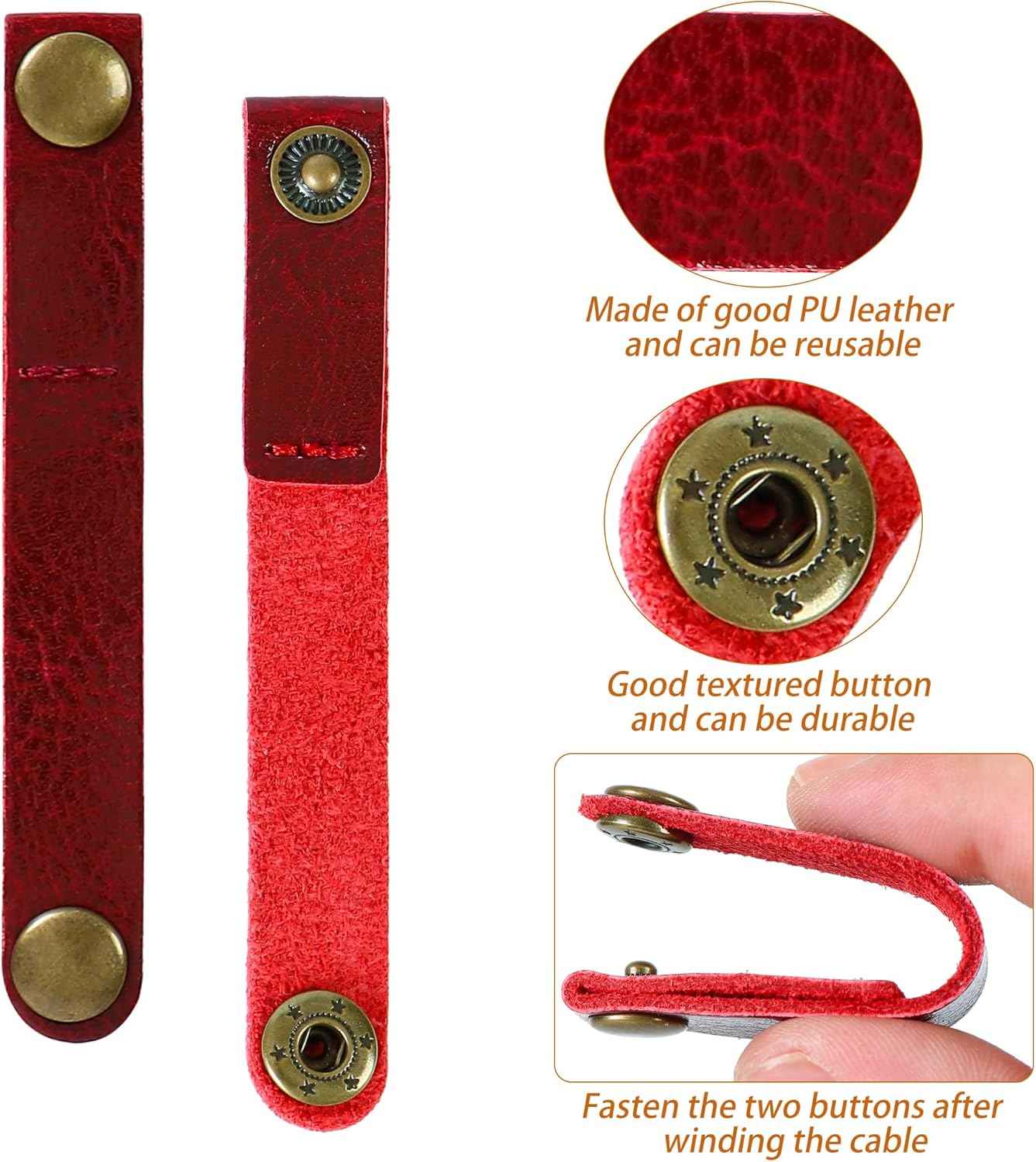 25Pcs Leather Headphone Cord Organizer Straps, Cable Holder Management for Organizing Portable Cable Earphone Wires, Stocking Stuffers Gifts for Men