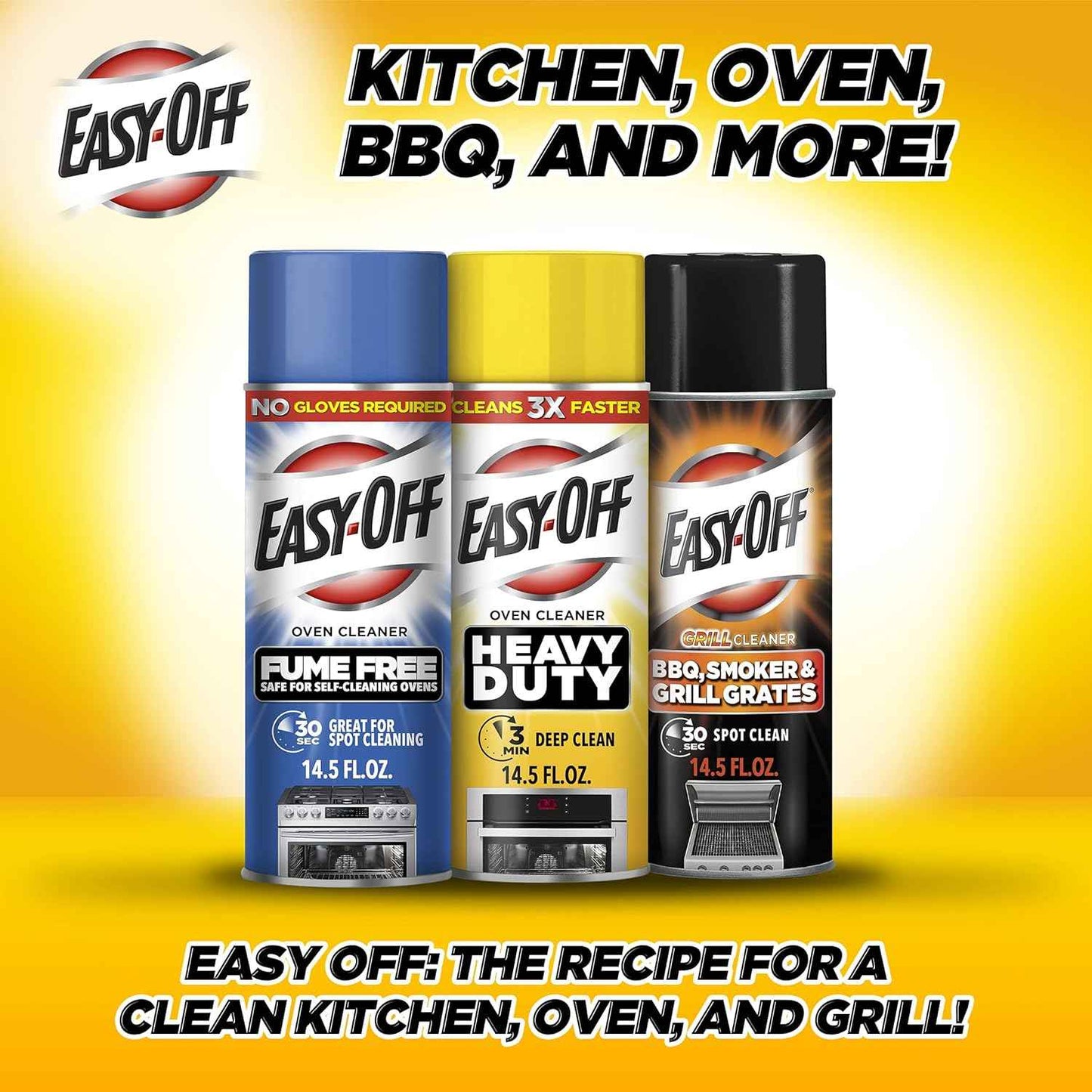 Easy Off Heavy Duty Oven Cleaner, Regular Scent 14.5 oz Can (Pack of 2)