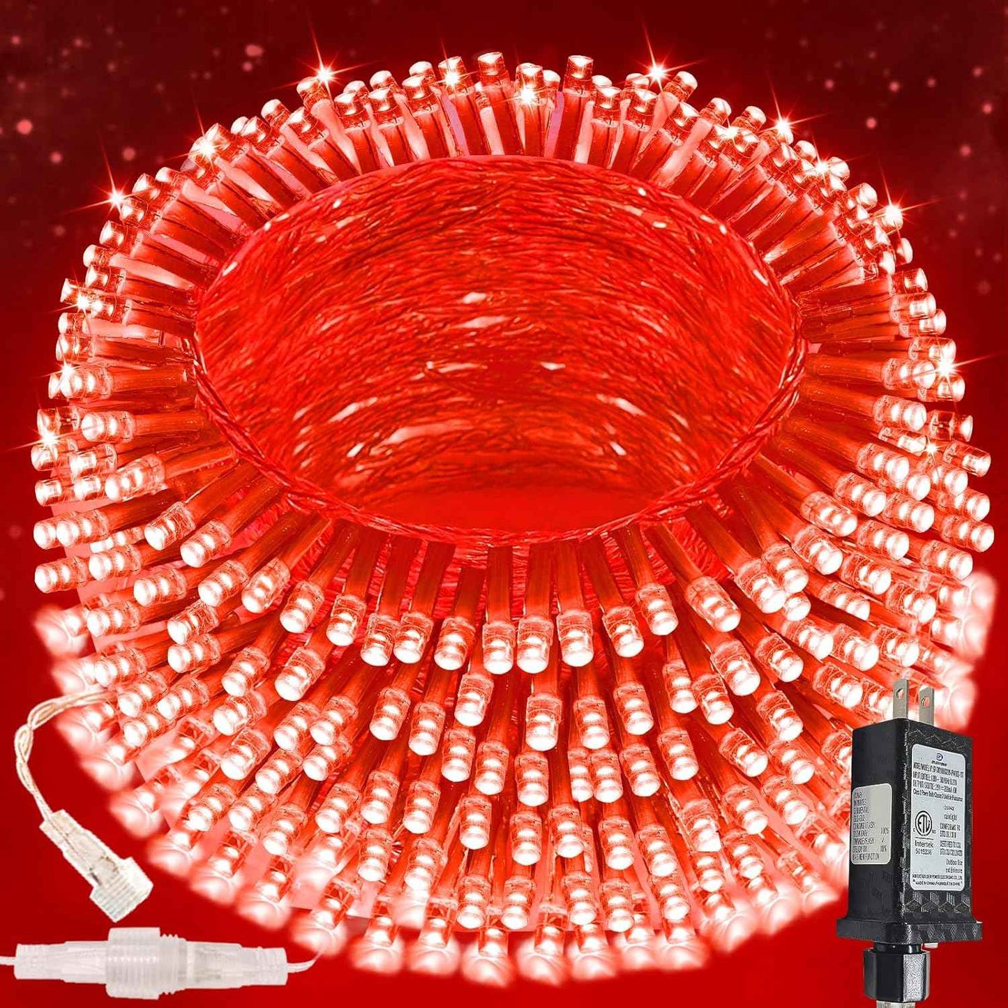 Connectable 200 LED Christmas String Lights, 66FT Warm White Indoor/Outdoor Waterproof Fairy Lights with Timer, 13 Lighting Modes, Clear Wire Plug-In Décor