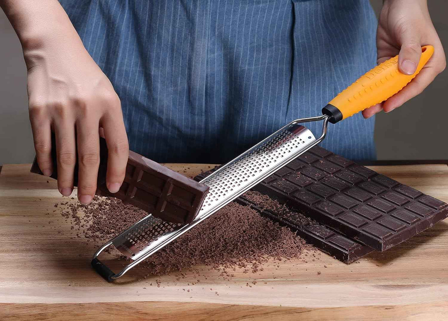 Deiss PRO Citrus Lemon Zester & Cheese Grater — Parmesan Cheese, Lemon, Ginger, Garlic, Nutmeg, Chocolate, Vegetables, Fruits - Razor-Sharp Stainless Steel Blade + Protect Cover - Dishwasher Safe