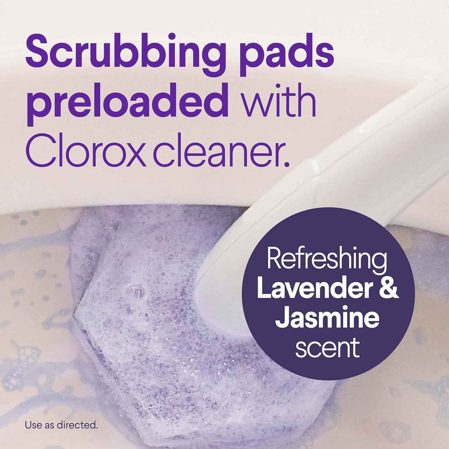 CLOROX Scentiva ToiletWand Toilet Cleaner Refills, Toilet brush, Lavender and Jasmine, 10 Count