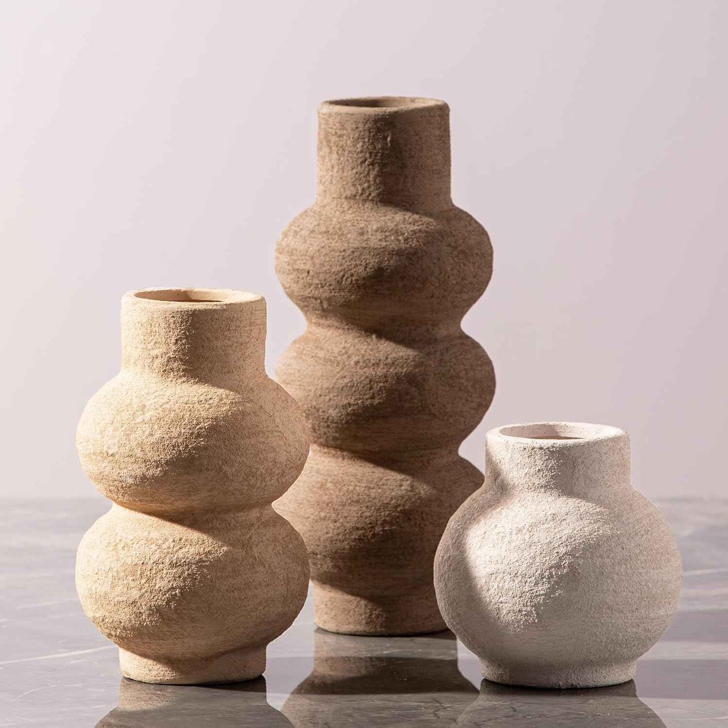 Ceramic Vase Home Table Decor - White Flower Vase Set of 3 Living Room Kitchen Decorations Farmhouse Modern Rustic Vases Decorative Centerpiece for Shelf Bedroom Office Bathroom Dining Coffee Desk