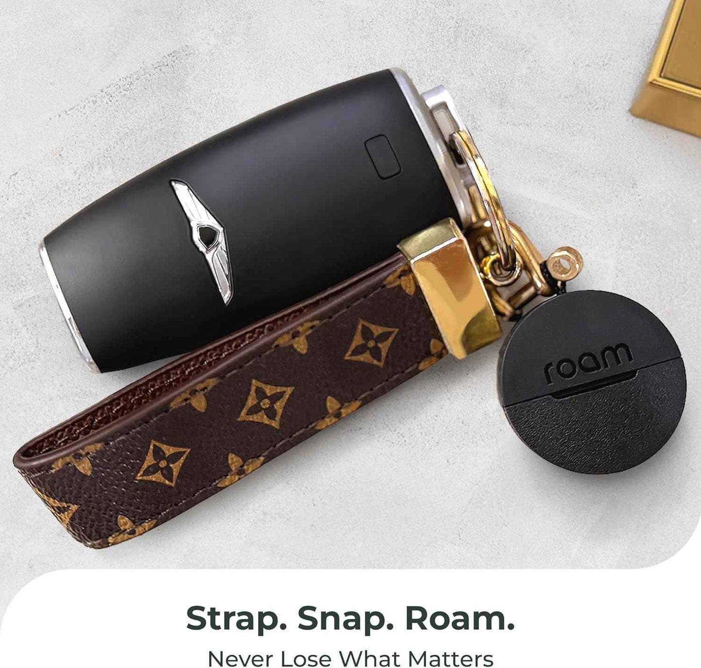 ROAM SMART TRACKER - Bluetooth Tracker & Item Locator for Keys, Wallet, Luggage, Kid & Pet Gear, (iOS, Android Compatible), No App or Subscription, Fast Setup, Waterproof | 2-Pack, Black & Blue