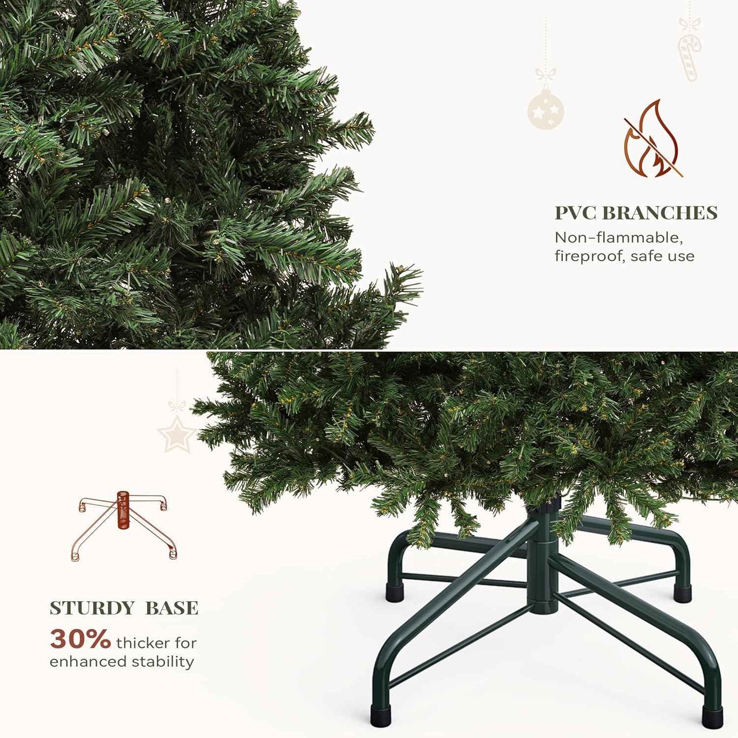 YITAHOME Pre-Lit Green Artificial Hinged Christmas Tree with Remote Control, 6ft Prelighted Spruce Xmas Tree for Home, Office, Party Decoration with 1000 Branch Tips and 250 Lights, Green