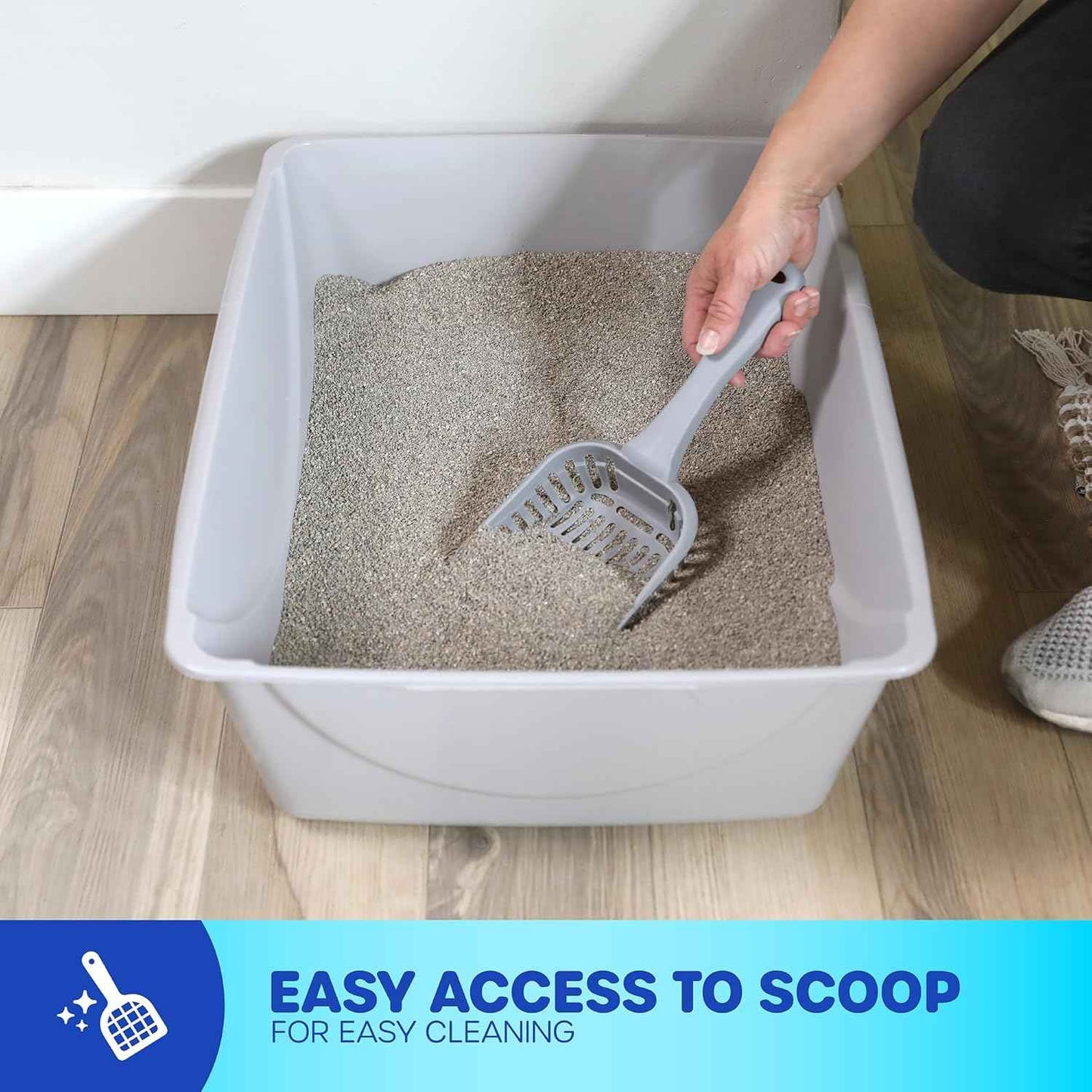 Petmate Litter Pan, Blue/Gray, Small, Made in USA