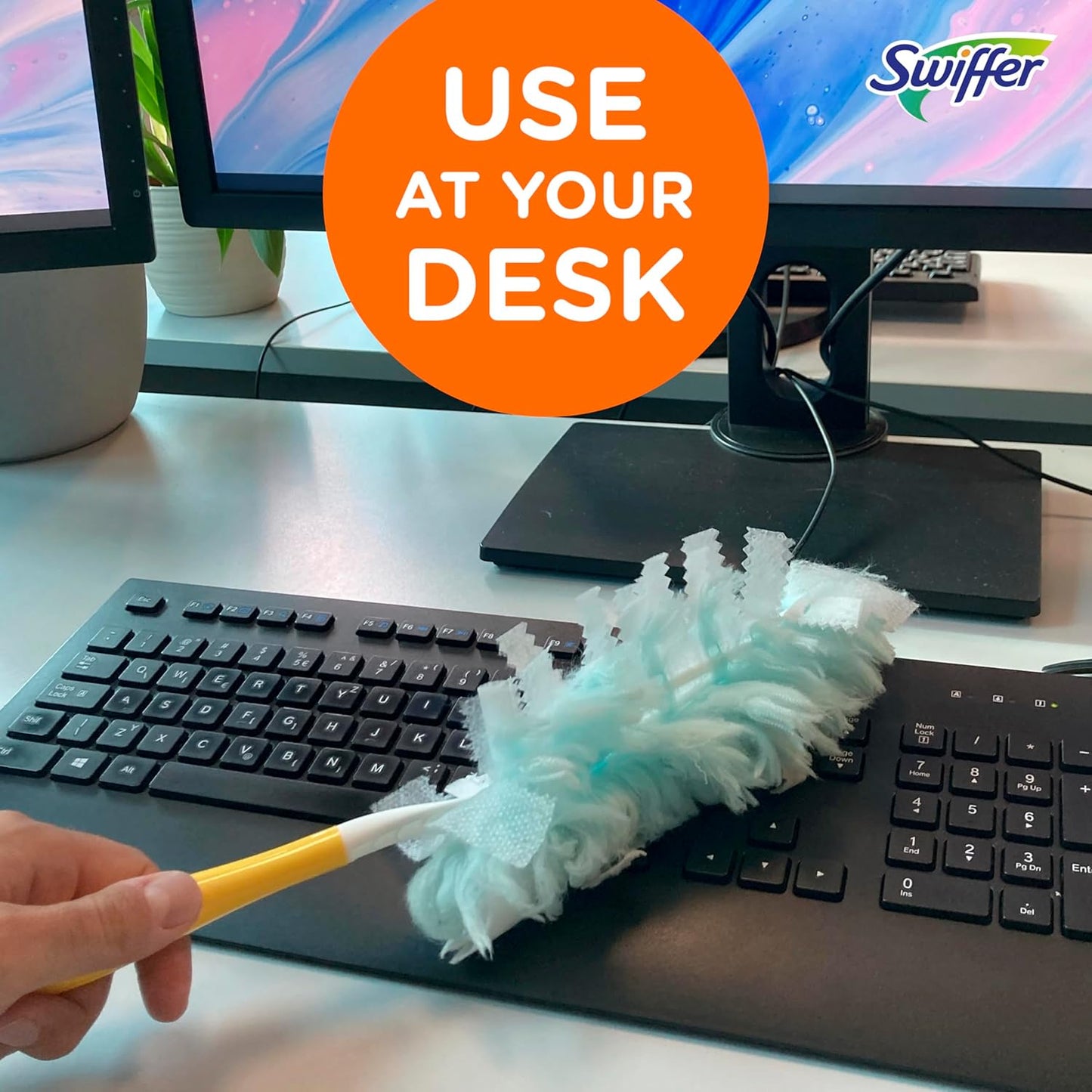 Swiffer Dusters Refill for Cleaning, Made by SWIFFER, Feather & Microfiber Duster Disposable Alternative, for Dusting Furniture, Blinds, Ceiling Fans, Walls, Helps Remove Allergens, Unscented, 18ct - Rayz Mart
