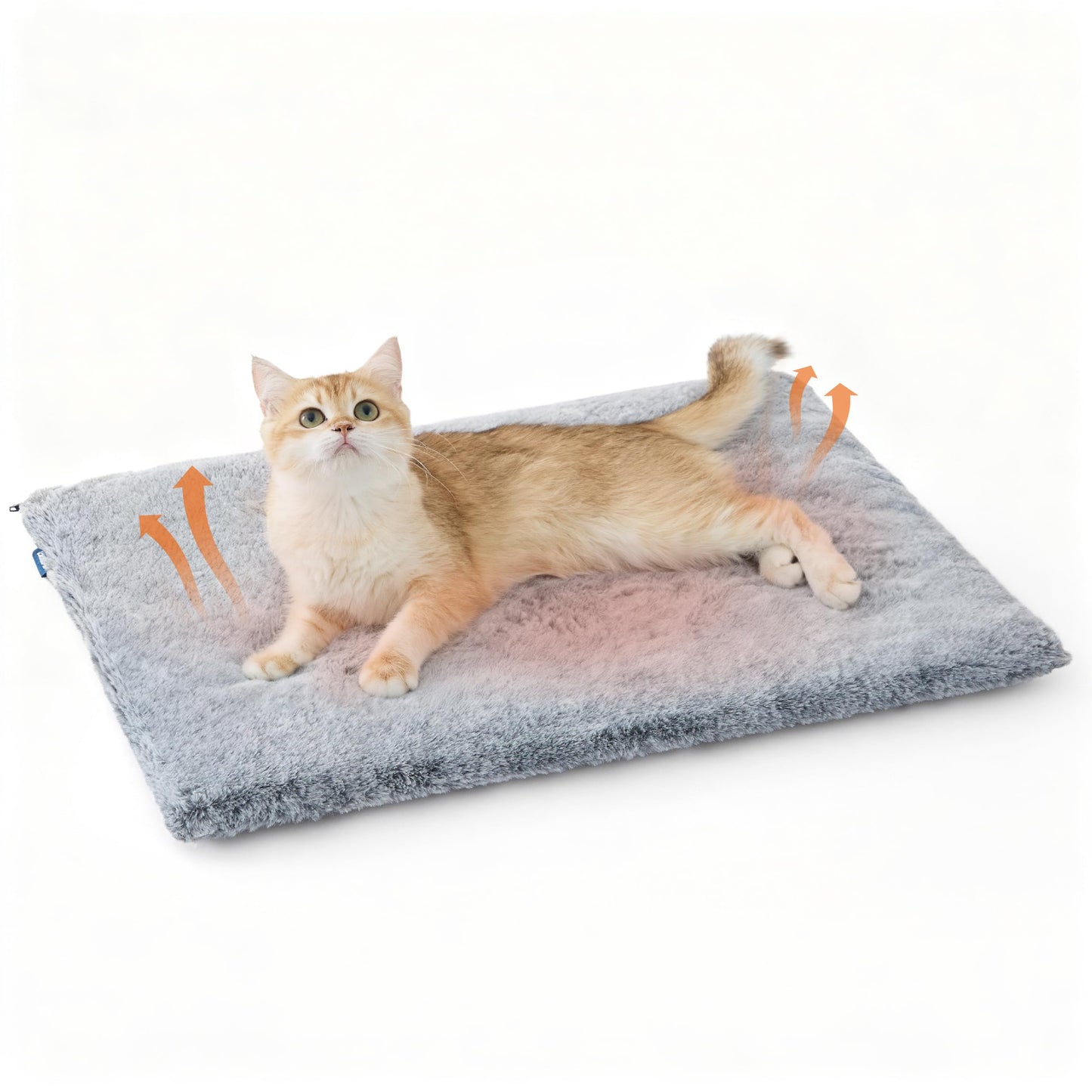 Bedsure Self Warming Cat Bed, Extra Warm Self Heating Mat for Cats & Dogs Non Electric, Anti-Slip Small Thermal Pet Pad Indoor with Removable Washable Cover, 24" x 18",Grey