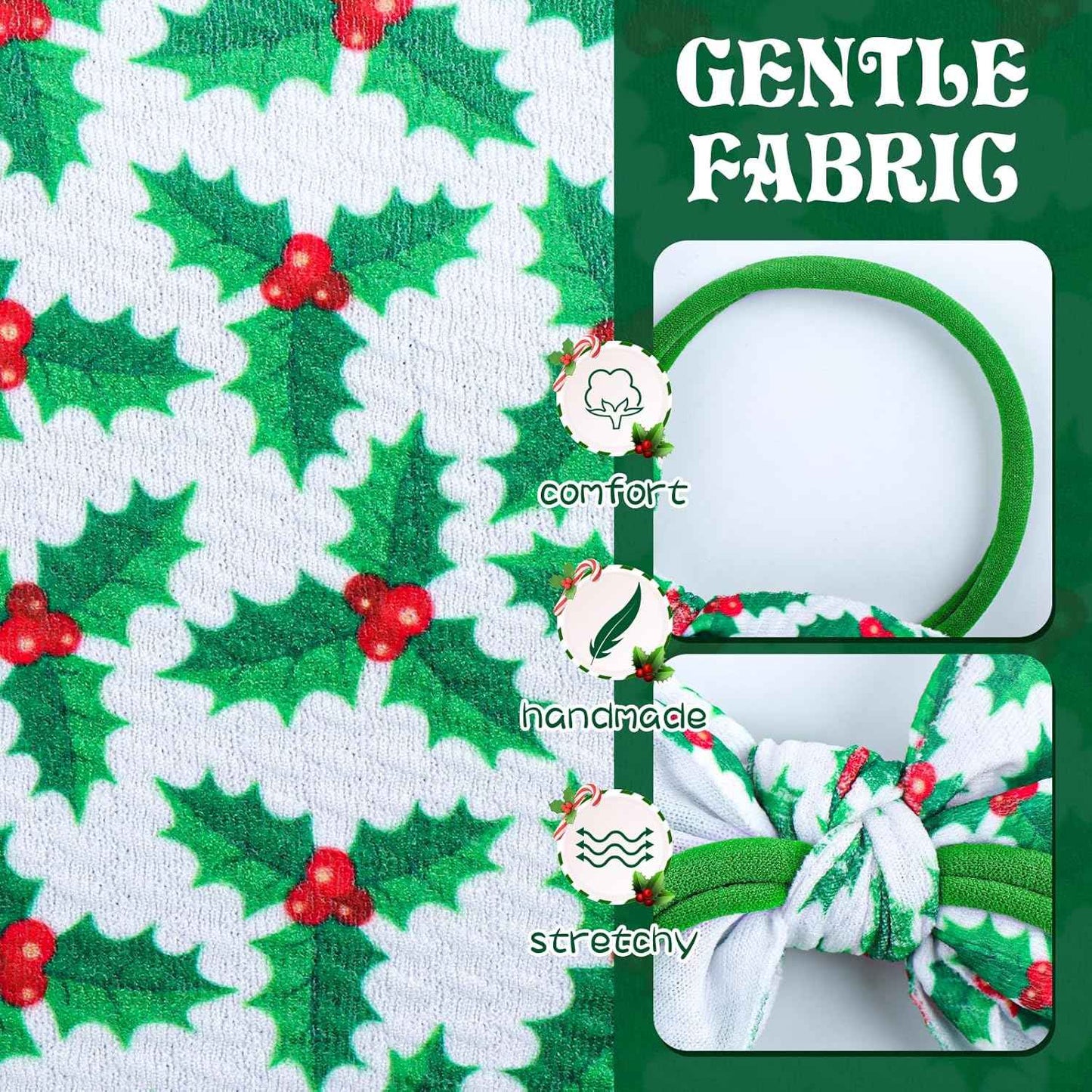 Christmas Baby Girl Bows Headbands Xmas Tree Headbands Candy Cane Hair Bow Elastic Nylon Hairbands Hair Accessories Newborn Infant Toddler