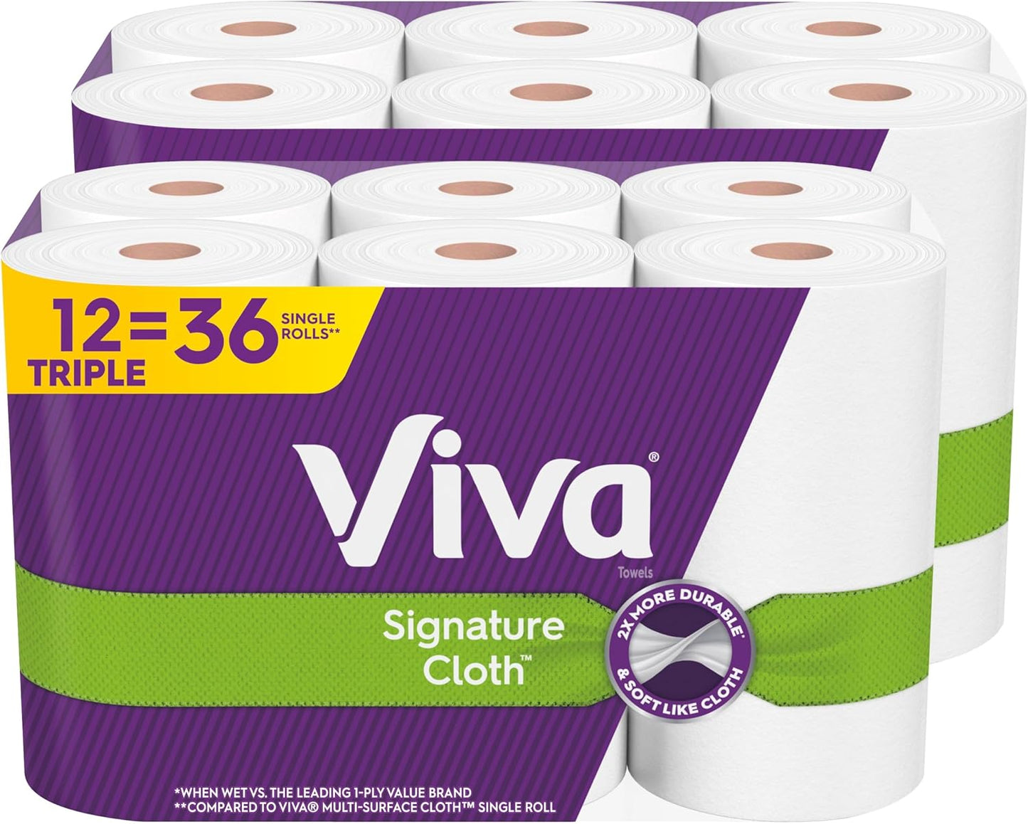 Viva Signature Cloth Paper Towels, 12 Triple Rolls, 129 Sheets per Roll