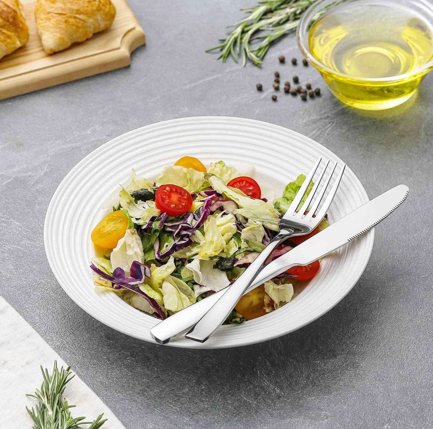 HIWARE 48-Piece Silverware Set with Steak Knives for 8, 18/8 Stainless Steel Flatware Cutlery Set For Home Kitchen Restaurant Hotel, Kitchen Utensils Set, Mirror Polished, Dishwasher Safe