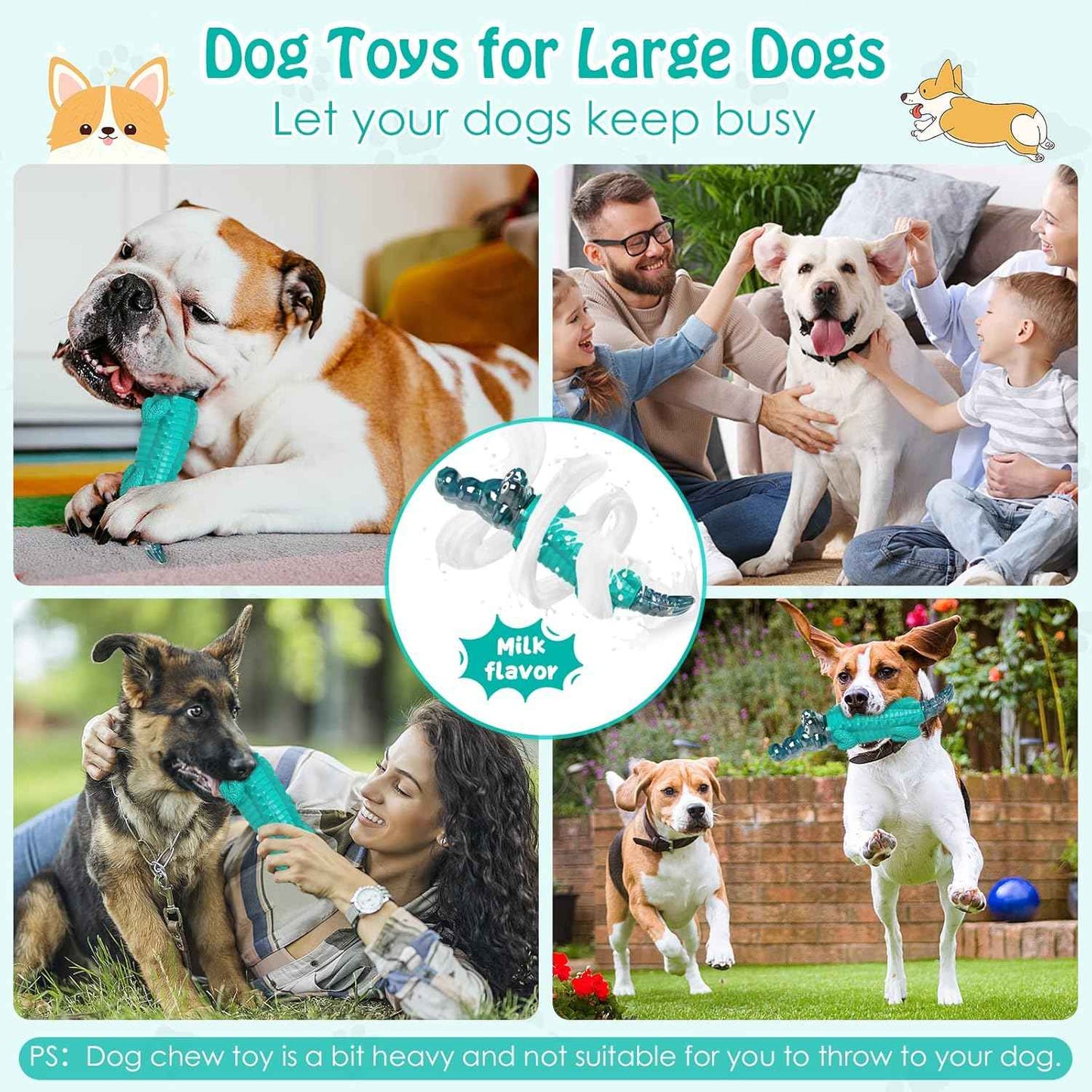 Dog Toys for Aggressive Chewers - Tough,Indestructible Dog Chew Toys for Large, Medium,Small Breed to Keep Them Busy