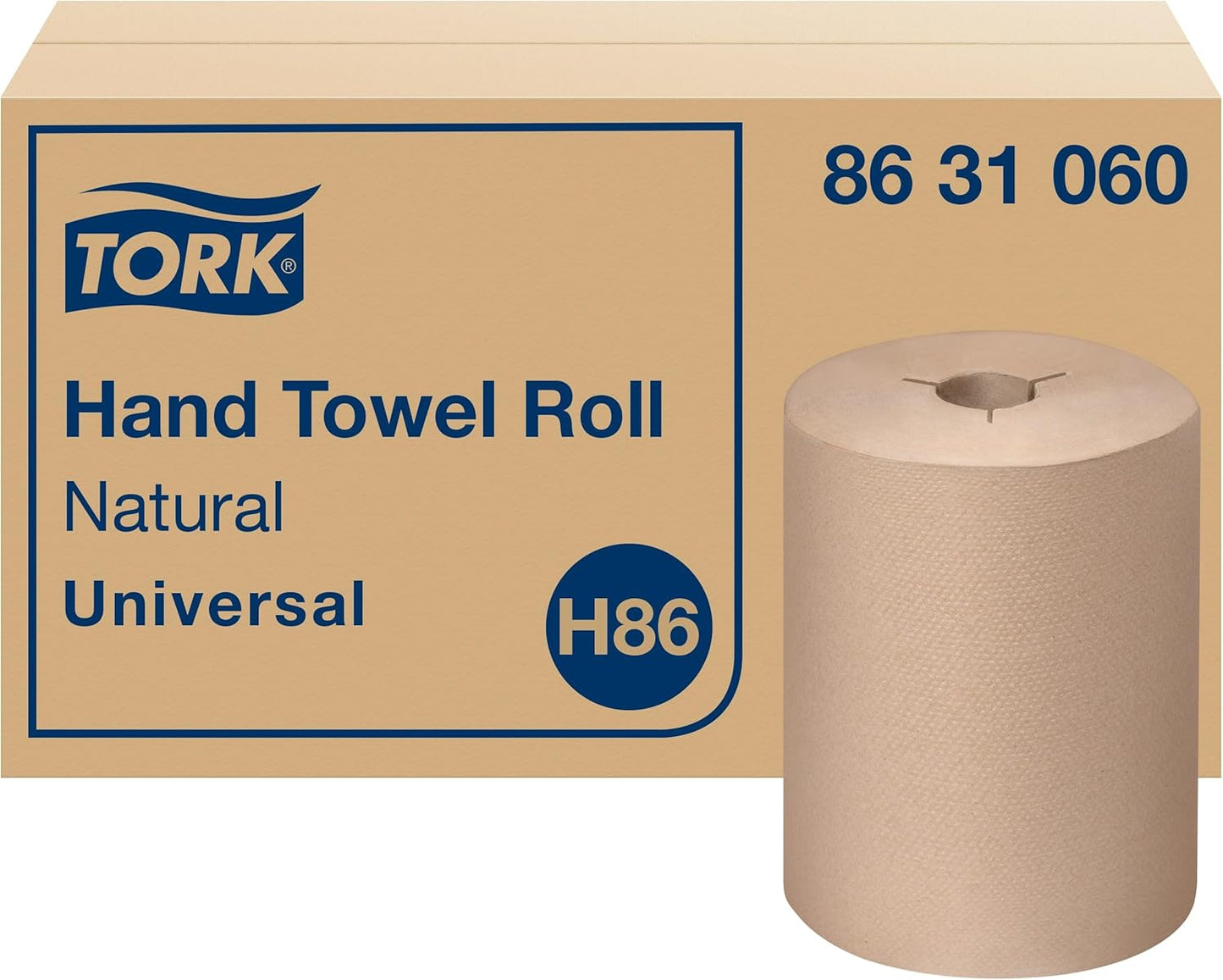 Tork Universal Hand Towel Roll White, Compatible with H21 Dispensers, 100% Recycled Fiber 6 Rolls x 800 Ft (RB8002)