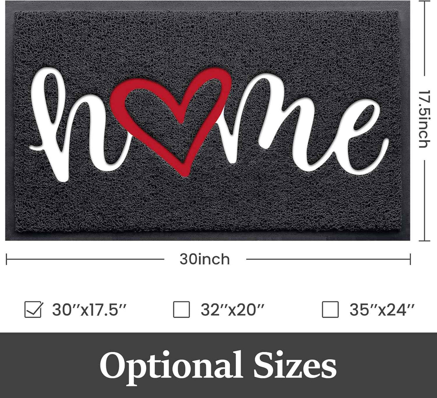 StepLively Door Mat Home Welcome Mats Outdoor and Indoor, Heavy-Duty Low-Profile Non-Slip Front Welcome Mat for Home Entrance, Outside Entry, Yard, Floor, Patio (30''x17.5'', Black)