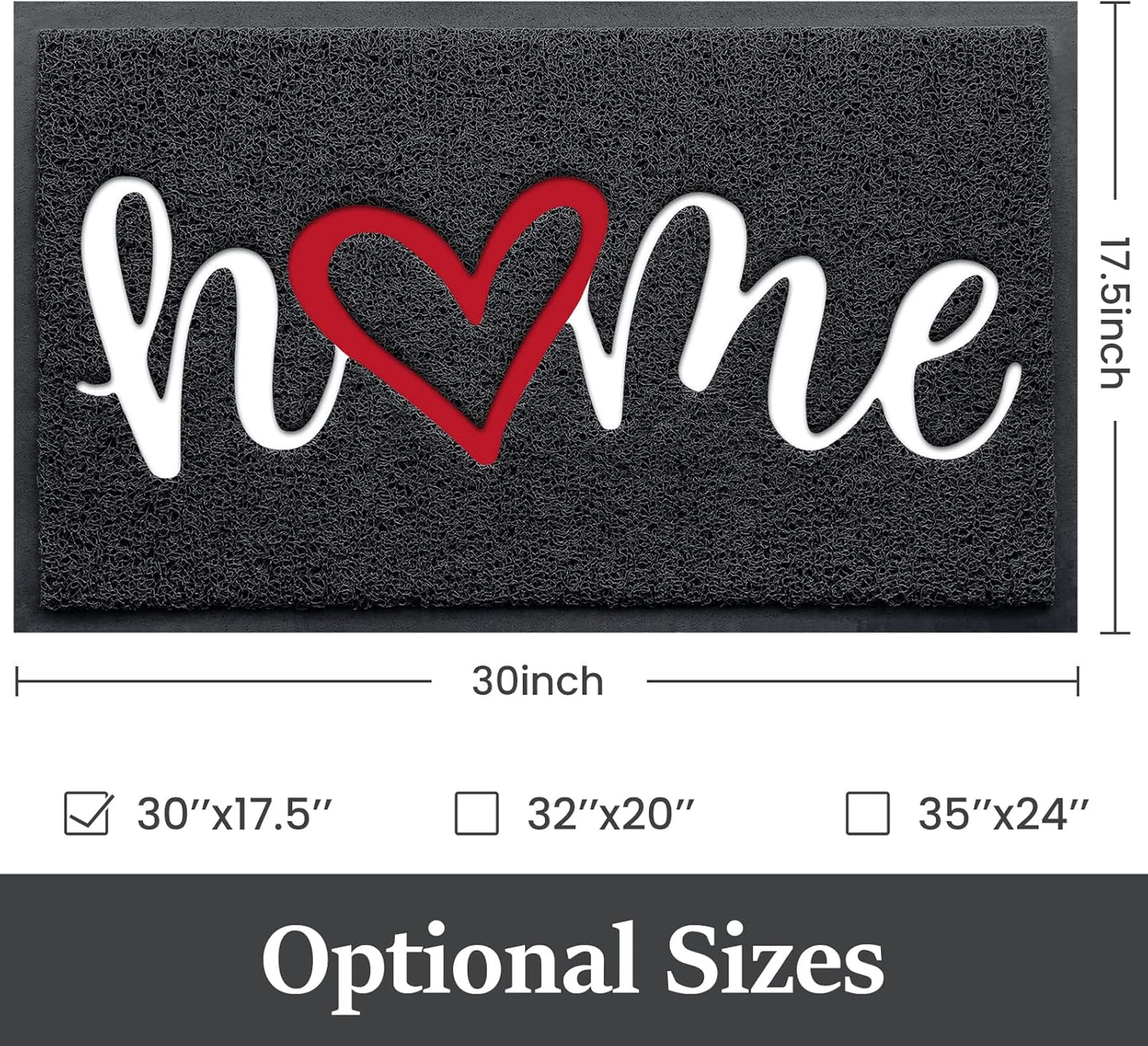 StepLively Door Mat Home Welcome Mats Outdoor and Indoor, Heavy-Duty Low-Profile Non-Slip Front Welcome Mat for Home Entrance, Outside Entry, Yard, Floor, Patio (30''x17.5'', Black)