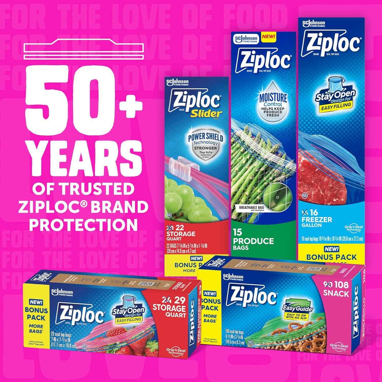 Ziploc Gallon Food Storage Bags, Stay Open Design with Stand-Up Bottom, Easy to Fill, 81 Count