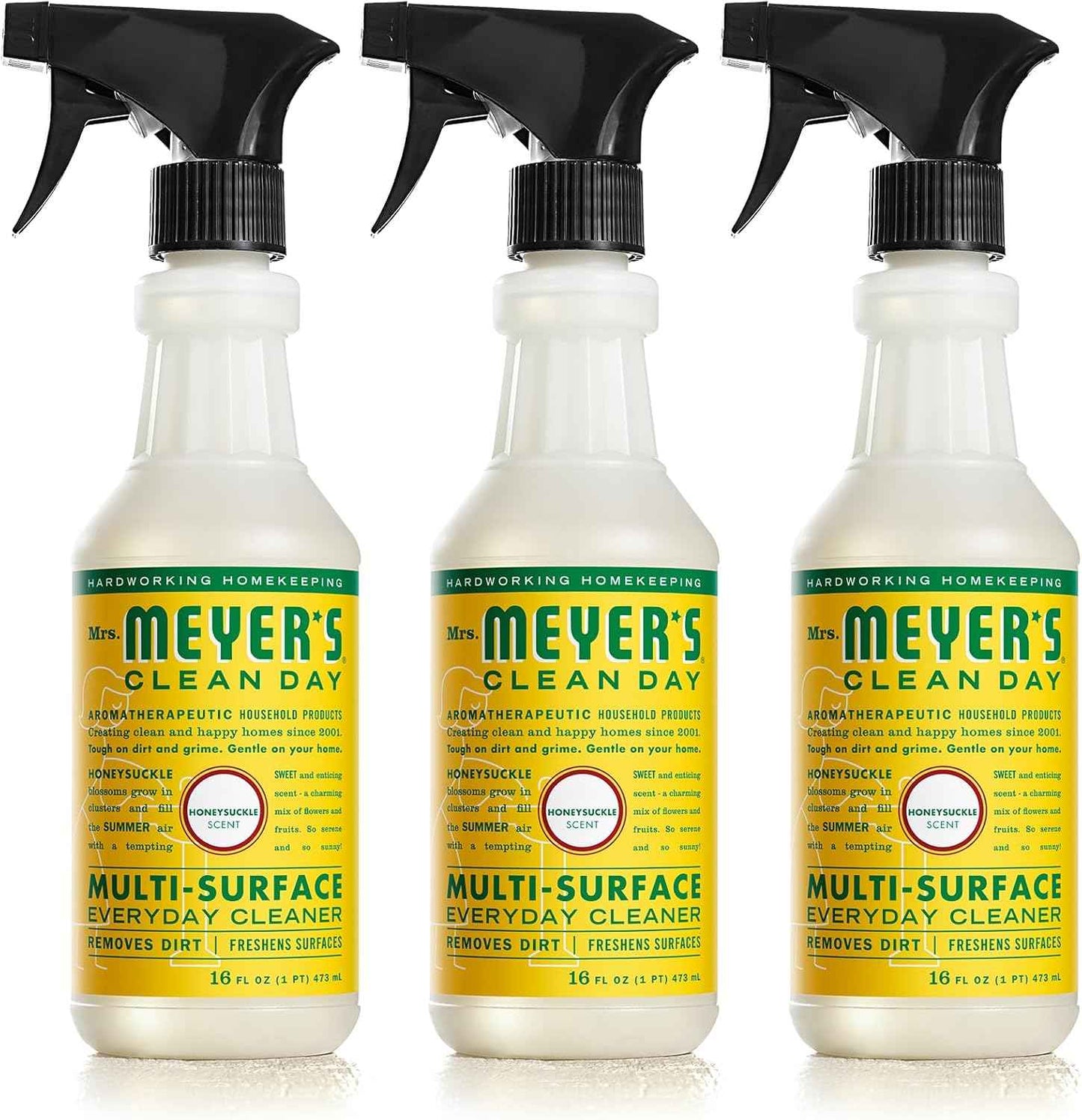 MRS. MEYER'S CLEAN DAY All-Purpose Cleaner Spray, Honeysuckle (16 Fl Oz (Pack of 3))