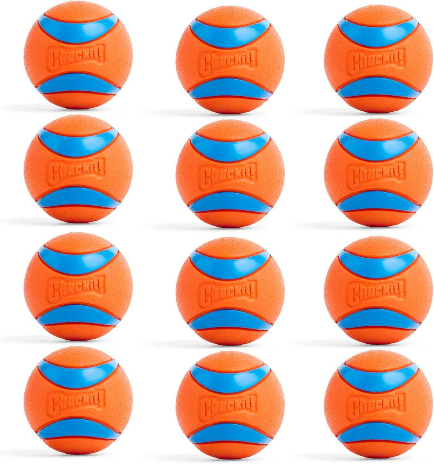 Chuckit! Ultra Ball Dog Toy - Medium Bouncy Fetch Balls For Dogs 20-60 lbs - Made from Durable Rubber - Floating Water Pet Toys - Size Medium - 2.5-inch Diameter - Pack of 2