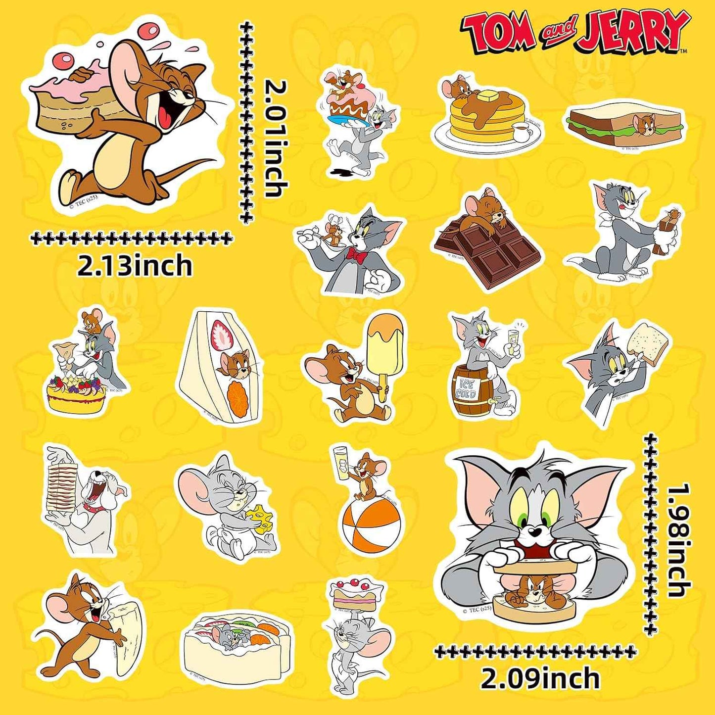 Cat and Mouse Stickers for Water Bottle, Waterproof Stickers Pack Best Friends Theme Scrapbooking Decals for Laptop, Tablet, Skateboard, Indoor/Outdoor for Teens Kids (50pcs)