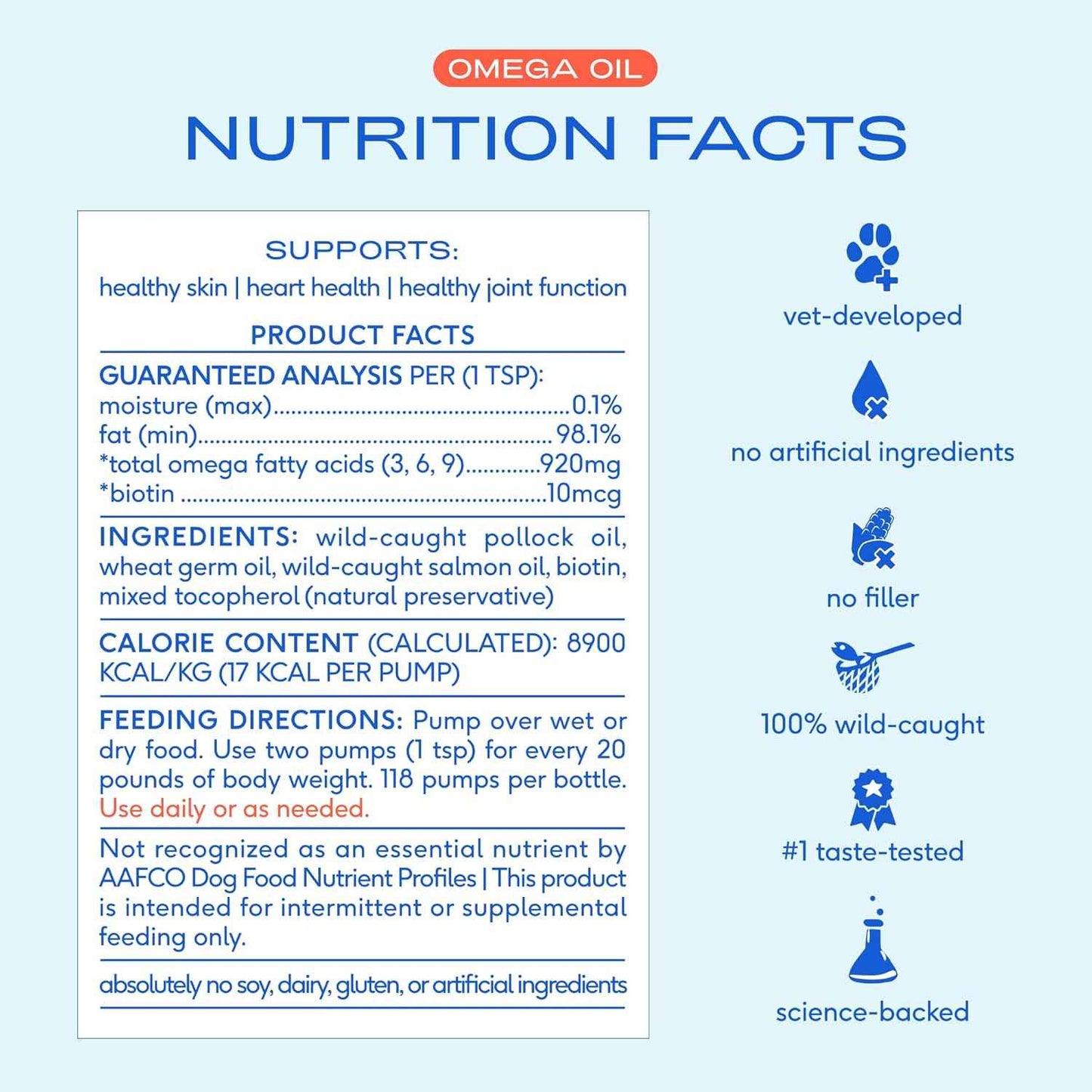 Native Pet Omega 3 Fish Oil for Dogs & Cats - Promotes Healthy Skin, Shiny Coat, & Strong Joints - Made with Wild Alaskan Salmon Oil for Dogs – Tasty, Fast-Absorbing Omega 3 6 9 Liquid Supplement- 8oz