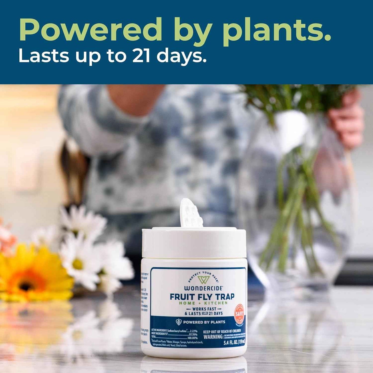 Wondercide - Fruit Fly Traps for Indoors - Fruit Fly Killer - Pet and People Safe - Made in USA & Plant Based - 5.4 oz - 2 Pack