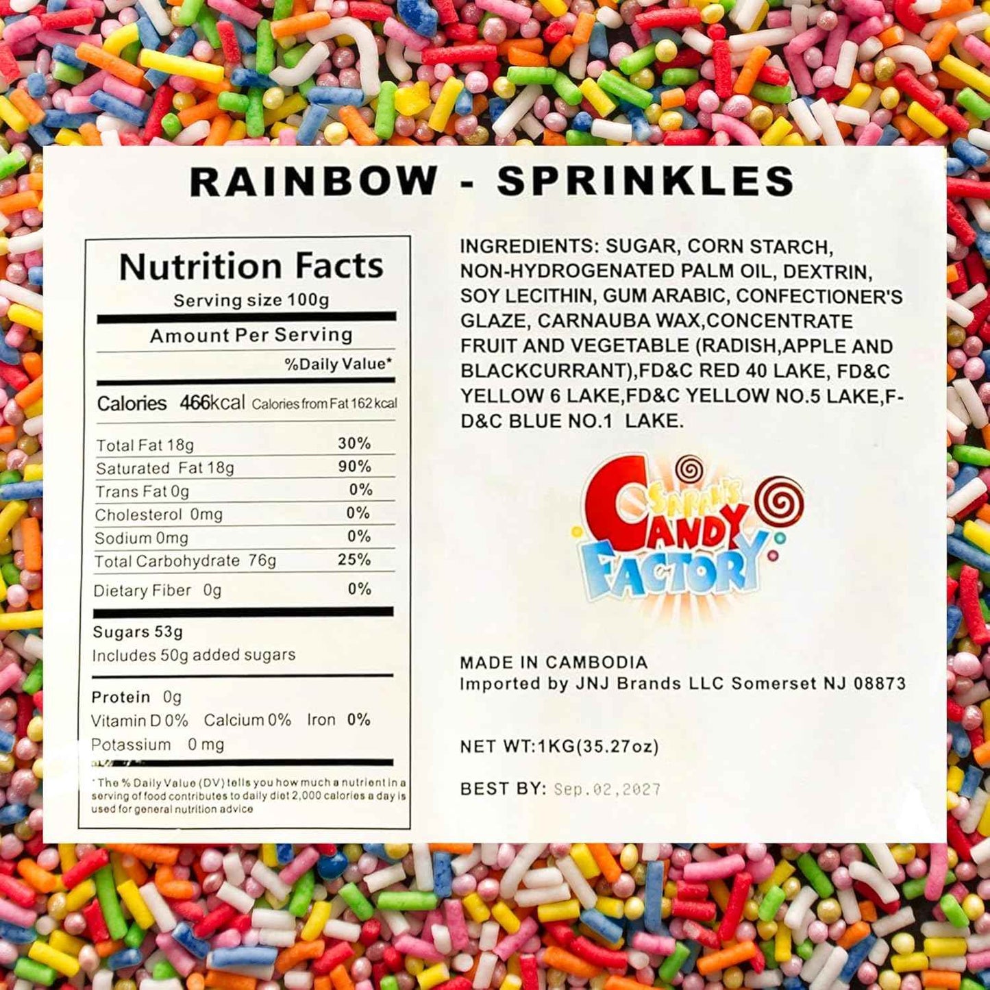 Holiday Sprinkles Set 12 Count 11.85 Oz Different Types in Box, Cake - Cookies Sprinkles For Christmas-Party, Kosher,Jimmies, Stars, Nonpareils and more