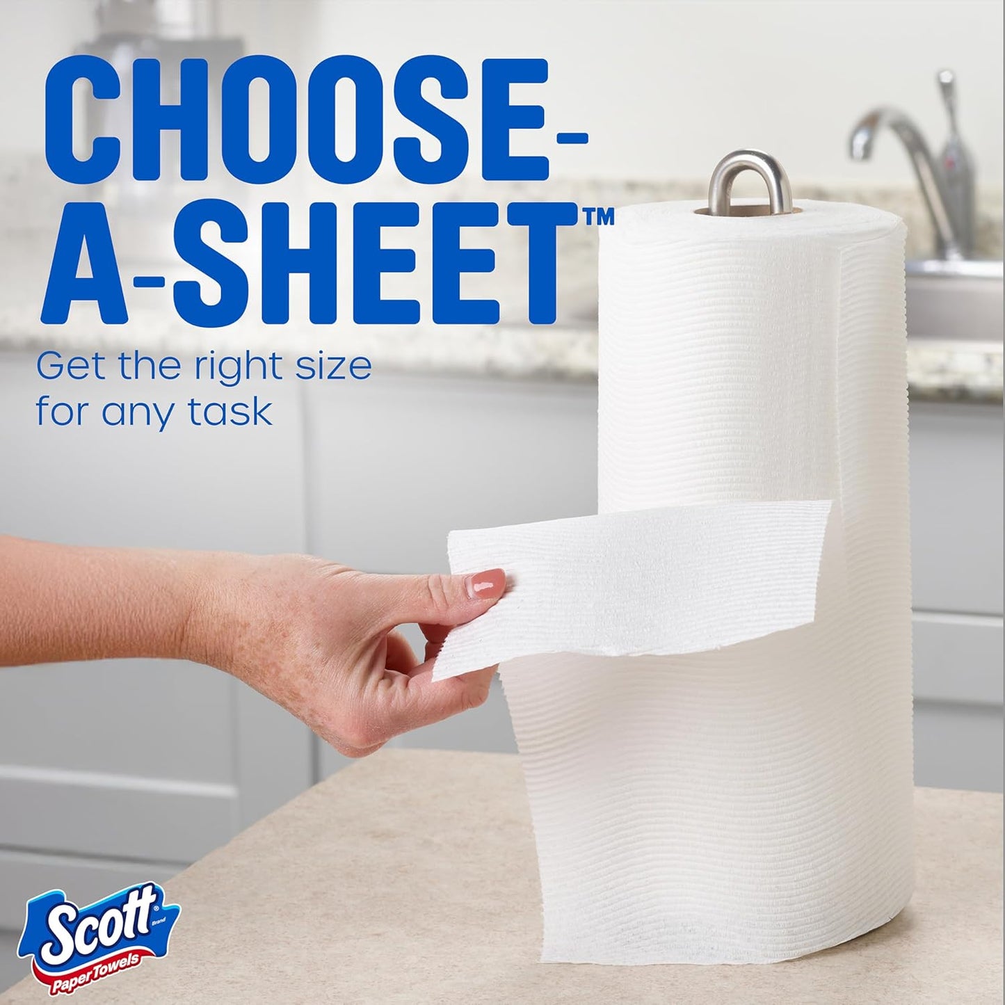 Scott Paper Towels, Choose-A-Sheet, 6 Double Rolls = 12 Regular Rolls (108 Sheets Per Roll) - Rayz Mart