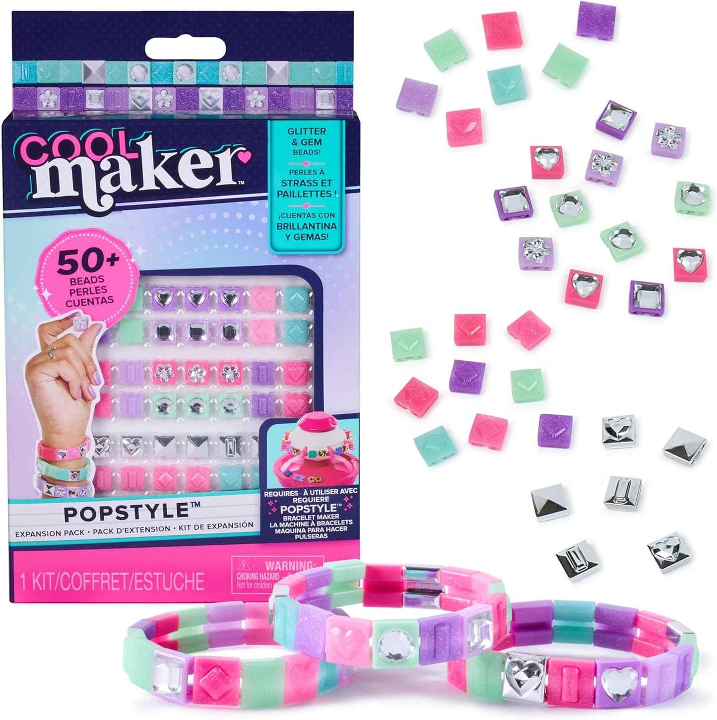 Cool Maker, Stack’d Heishi Studio Bracelet Making Kit with Easy Beading Pen & Over 1200 Beads for Bracelets, Makes 15, Gifts & Stocking Stuffers for Girls Ages 7 and up