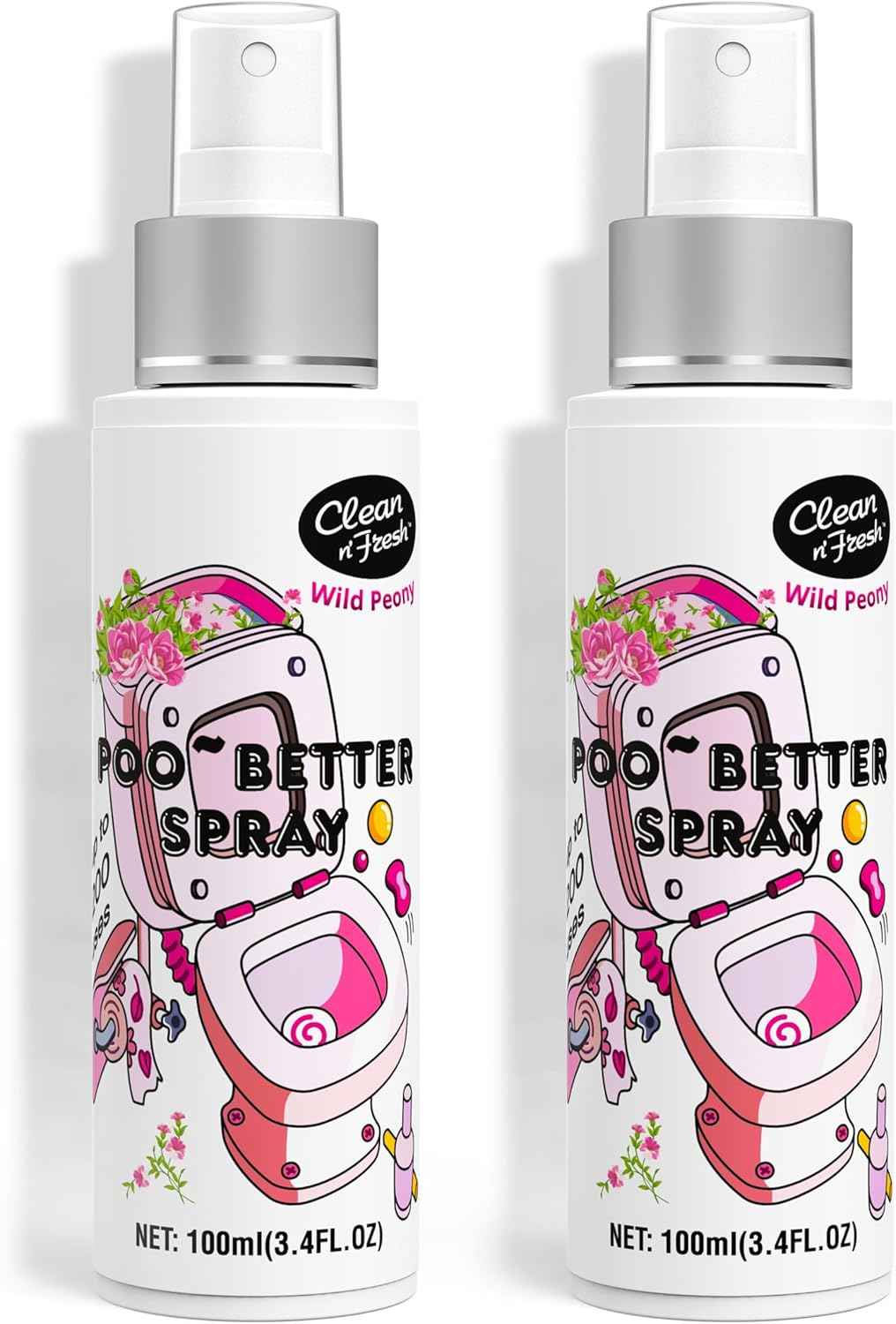 Clean-n-Fresh Toilet Spray, 6.8 Fl.oz Poo Spray | Up to 400+ Uses, 100% Natural Plant Essential Oil Citrus Scent, Bathroom Deodorizer