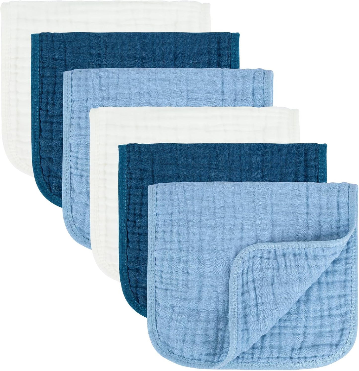 Muslin Burp Cloths 100% Cotton Baby Burp Cloths Soft, Absorbent 10x20 inches for Girls and Boys Baby Essentials
