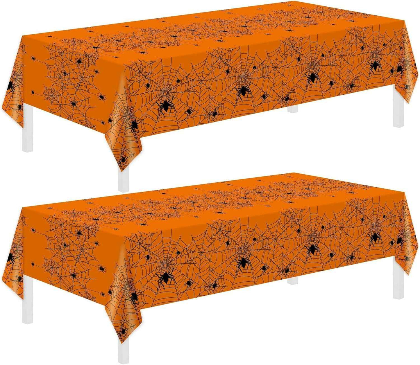 Childom 2 Pack Christmas Tablecloths,Christmas Party Decoration,54 x 108 Inch,Disposable Plastic Table Cloths Rectangular for Party Supplies,Xmas Tree Table Cover for Home,Dinner,Indoor,Outdoor,Picnic