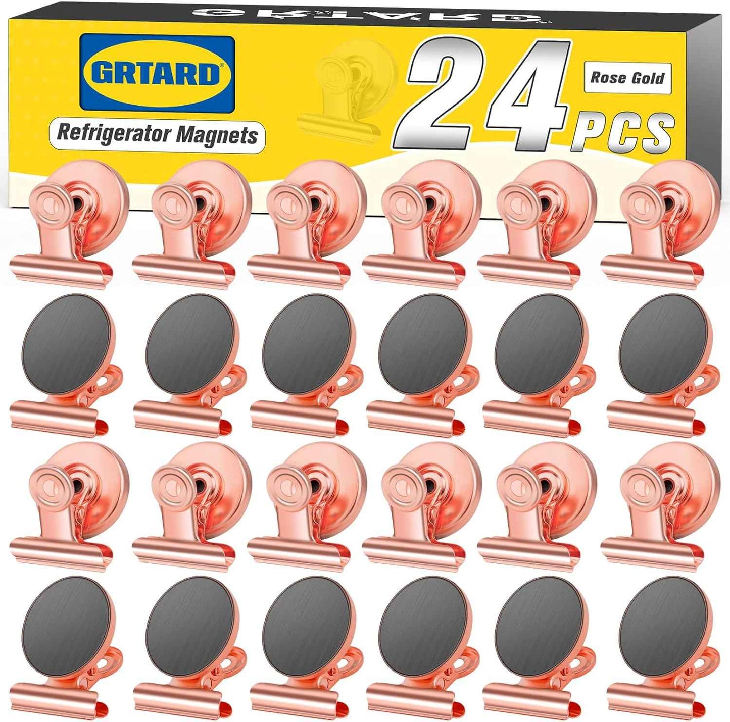 12pack Fridge Magnets Refrigerator Magnets Magnetic Clips Heavy Duty Detailed List Display Paper Fasteners on Home& Office& Teaching (Black, 12)