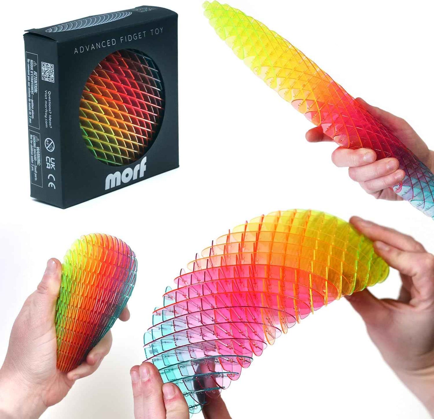 Morf Fidget Worm Toy - Flexible 3D Sensory Slug Figgy Toy for Kids, Teens, and Adults β Stretchy, Quiet, Stress and Anxiety Relief, Focus - For Play, School, Work Gifts, Great For Classroom and Office