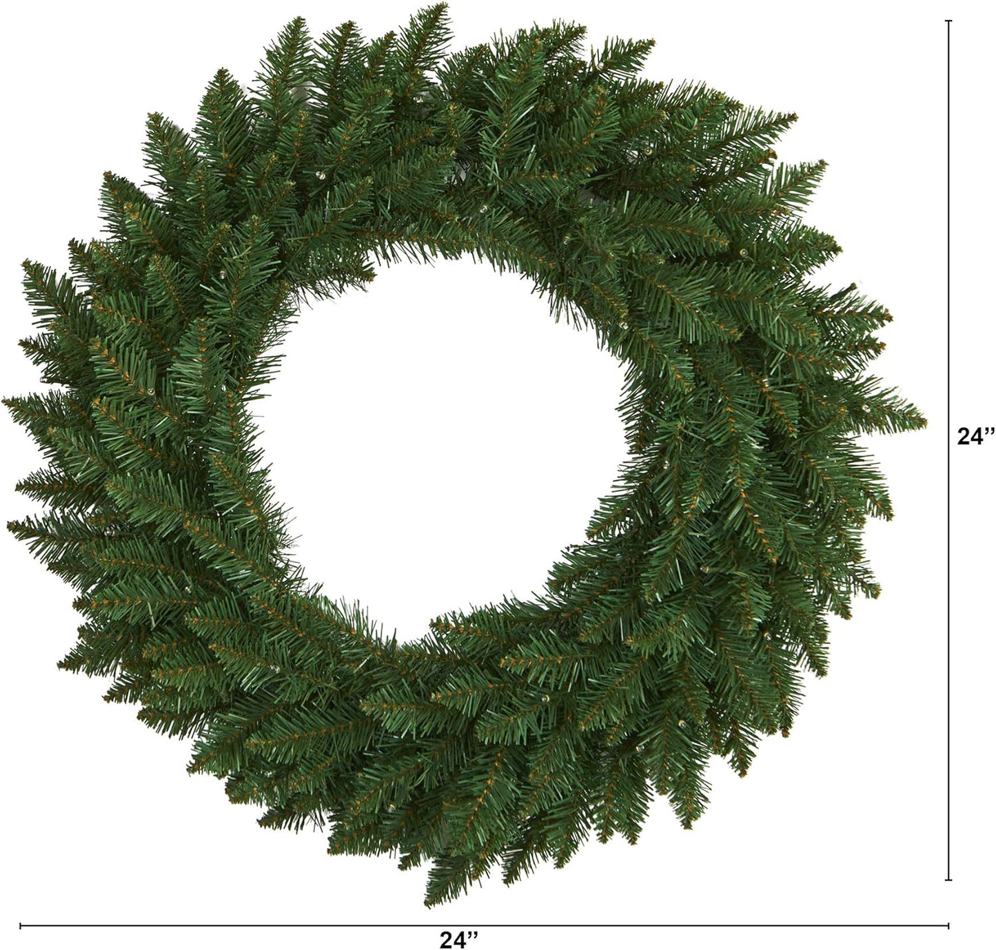Nearly Natural 24in. Green Pine Artificial Christmas Wreath with 35 Clear LED Lights