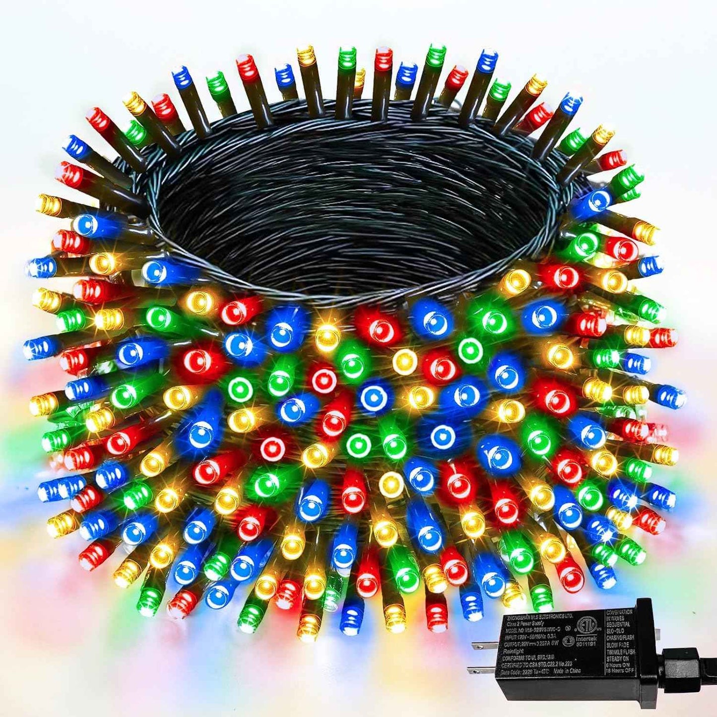 Upgraded 75.8 FT 200 LED Christmas String Lights Outdoor/Indoor, Timer & Memory Function & 8 Modes, Extendable Green Wire Waterproof Fairy String Lights for Xmas Tree Holiday Party Garden (Warm White)