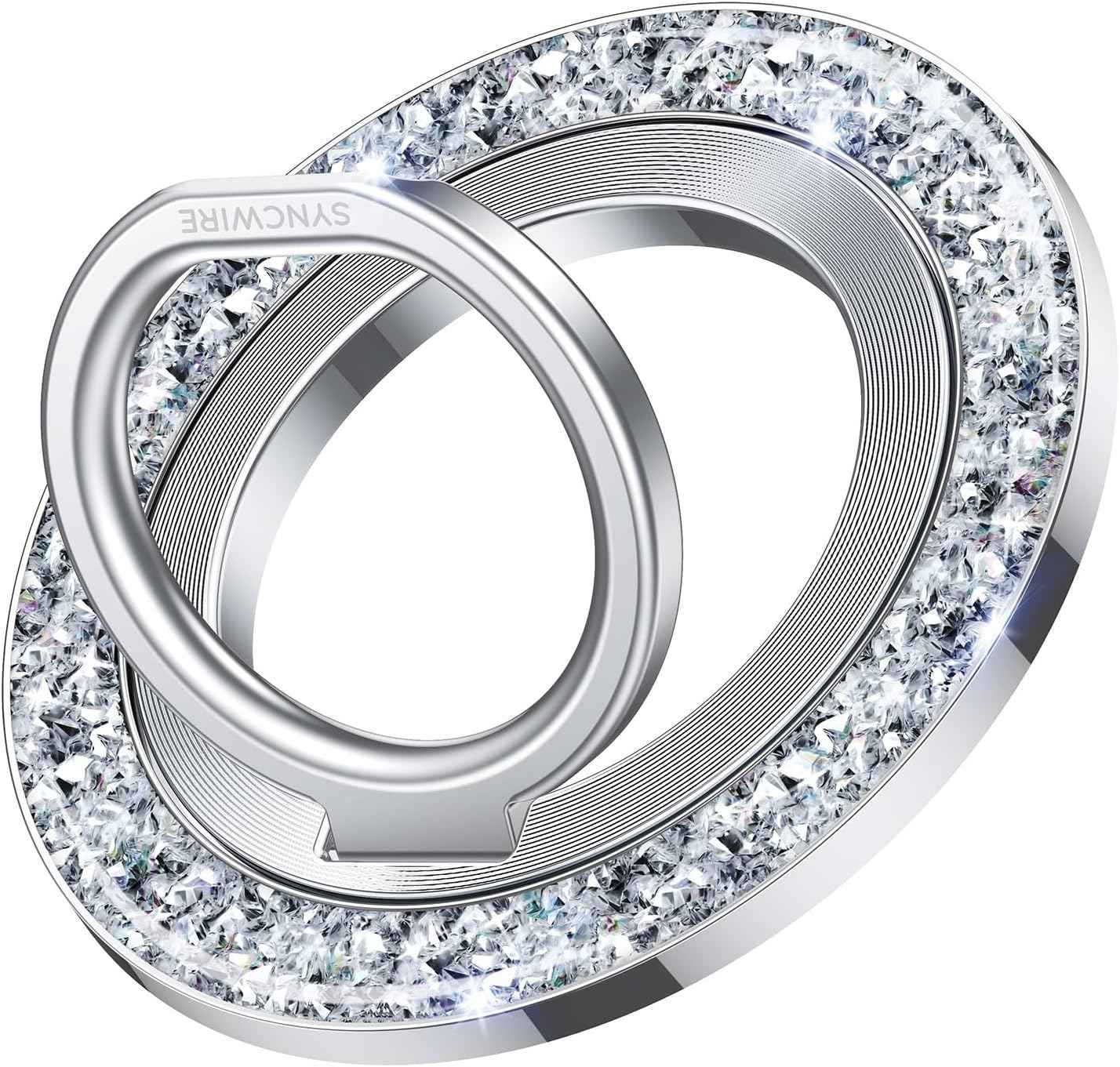 SYNCWIRE Upgraded Magnetic Phone Ring Holder for MagSafe, Magnet Cell Phone Grip Stand Finger Ring Kickstand Two-Sided Magnetic Compatible with iPhone 16 Pro Max 15 14 13 12 MagSafe Accessories