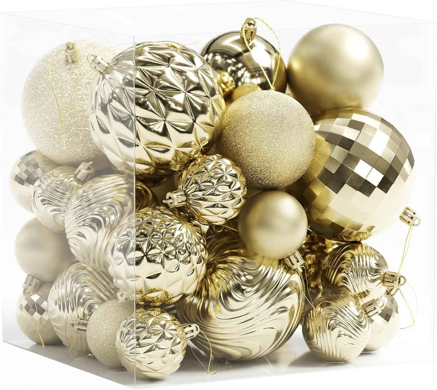 Annecy Christmas Tree Ornaments - 36 PCS Shatterproof Christmas Ball Ornaments Set for Holiday, Wreath & Party Decorations (Multi-Size, Red, Green, Gold)