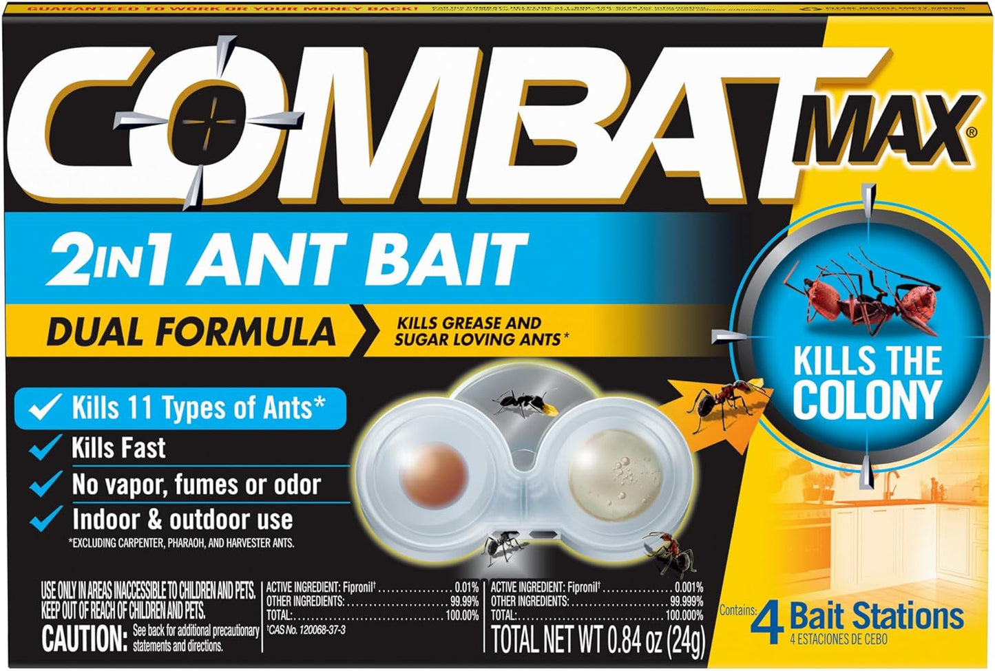 Combat Max 2 in 1 Ant Bait Station, 4 Count