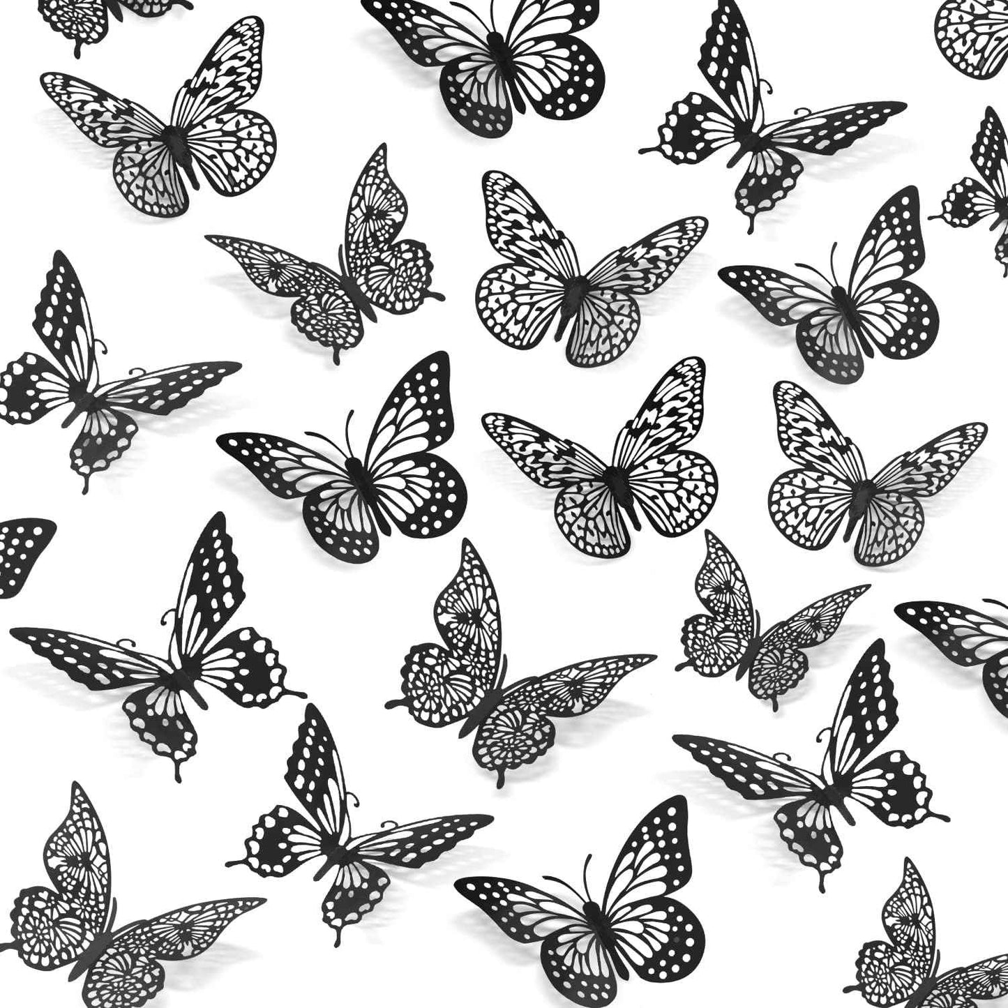 SAOROPEB 3D Butterfly Wall Decor - 48 Pcs, 4 Styles, 3 Sizes, Gold Butterfly Decorations for Birthday & Party Celebrations, Removable Stickers