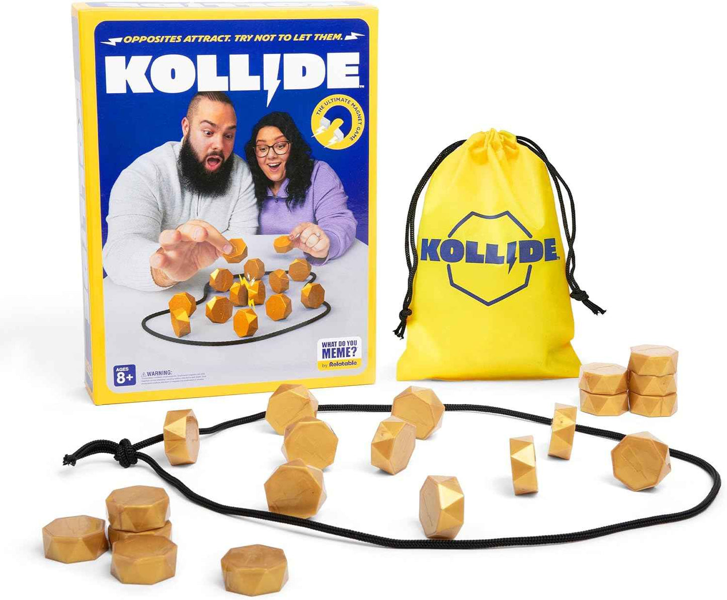 Kollide By Relatable, Exciting Magnetic Game For Family Game Night, Great Fun Games For Kids, Includes 1 Rope, 20 Magnets, And Instructions, Perfect Stocking Stuffers, Thanksgiving Activities for Kids