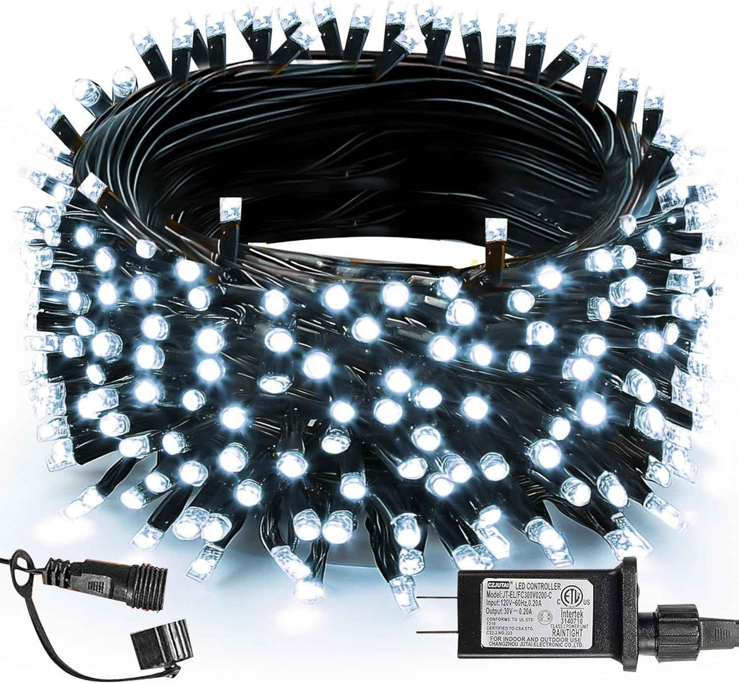 TW SHINE 200 LED Christmas Lights, 66FT Warm White Outdoor Plug-In String Lights with 8 Modes, Waterproof Holiday Décor