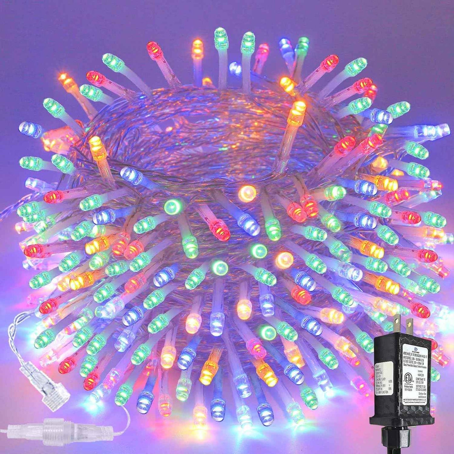 Connectable 200 LED Christmas String Lights, 66FT Warm White Indoor/Outdoor Waterproof Fairy Lights with Timer, 13 Lighting Modes, Clear Wire Plug-In Décor