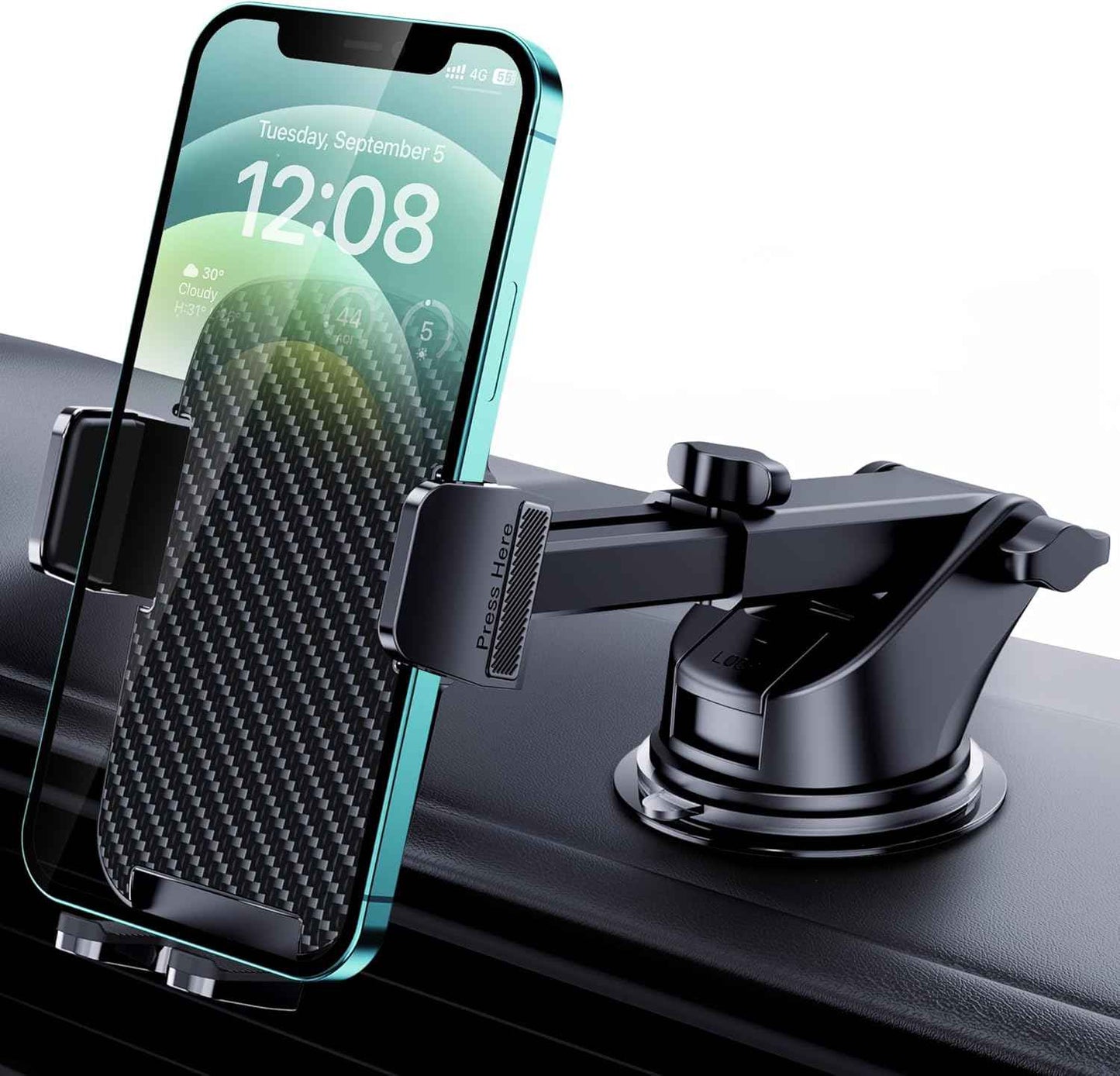 Qifutan Dash Mounted Holders Phone Holders for Your Car Phone Mount for Car Windshield Dashboard Air Vent Universal Desk Mounts Hands Free Automobile Cell Phone Holder Fit for iPhone Smartphone